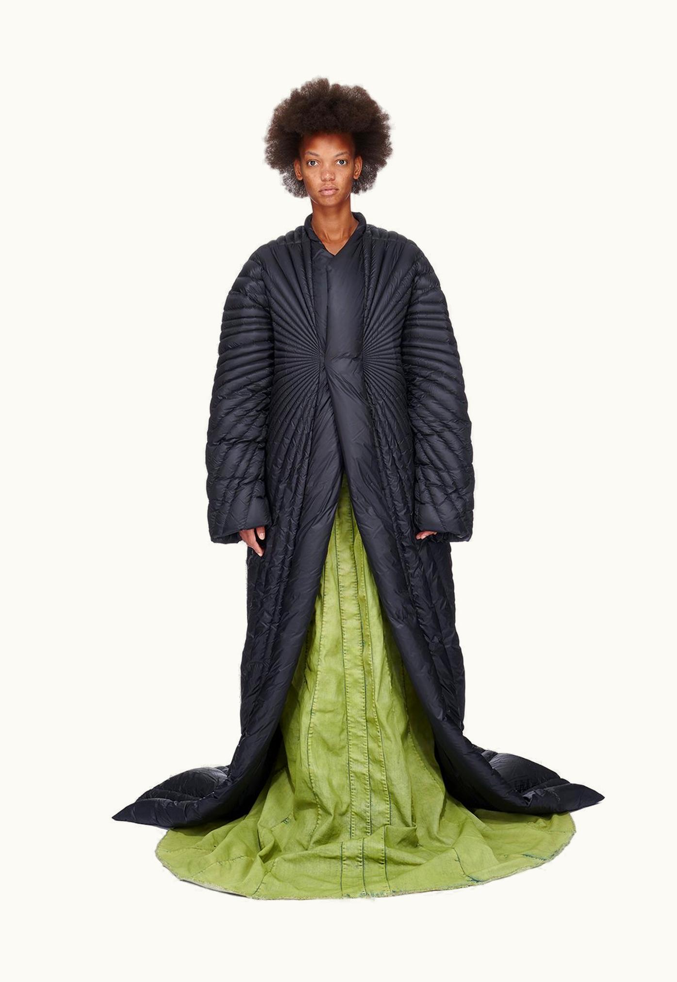 Rick Owens Moncler + Rick Owens FW23 Radiance Coat In Black Lightweight Duvet
