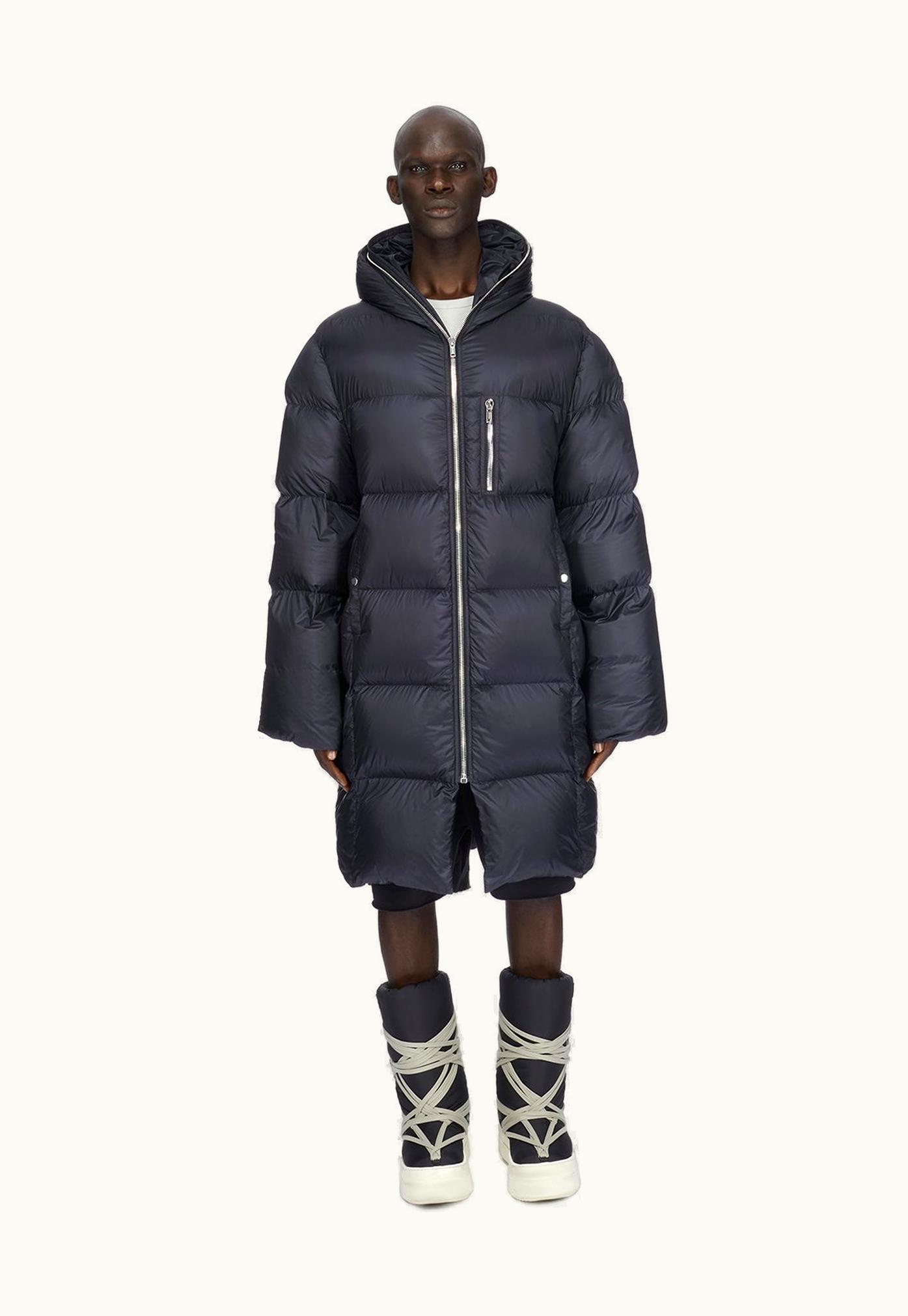 Rick Owens Moncler + Rick Owens FW23 Gimp Coat In Black Lightweight Duvet