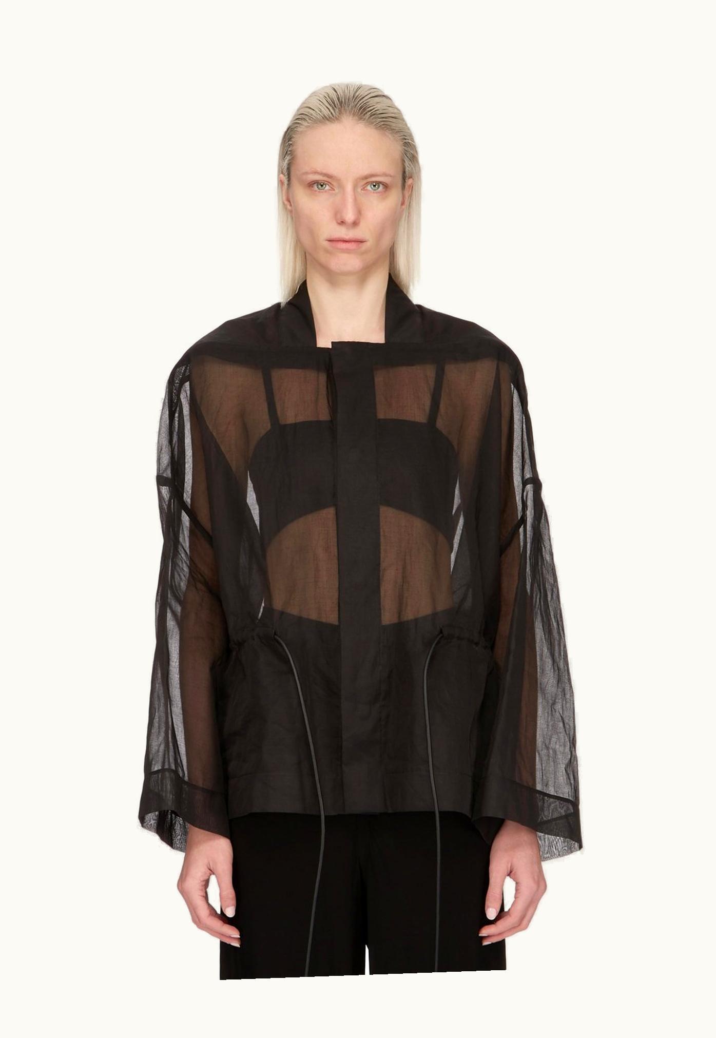 Rick Owens Rick Owens SS24 Lido Sail Jkt In Black Cotton Organdy