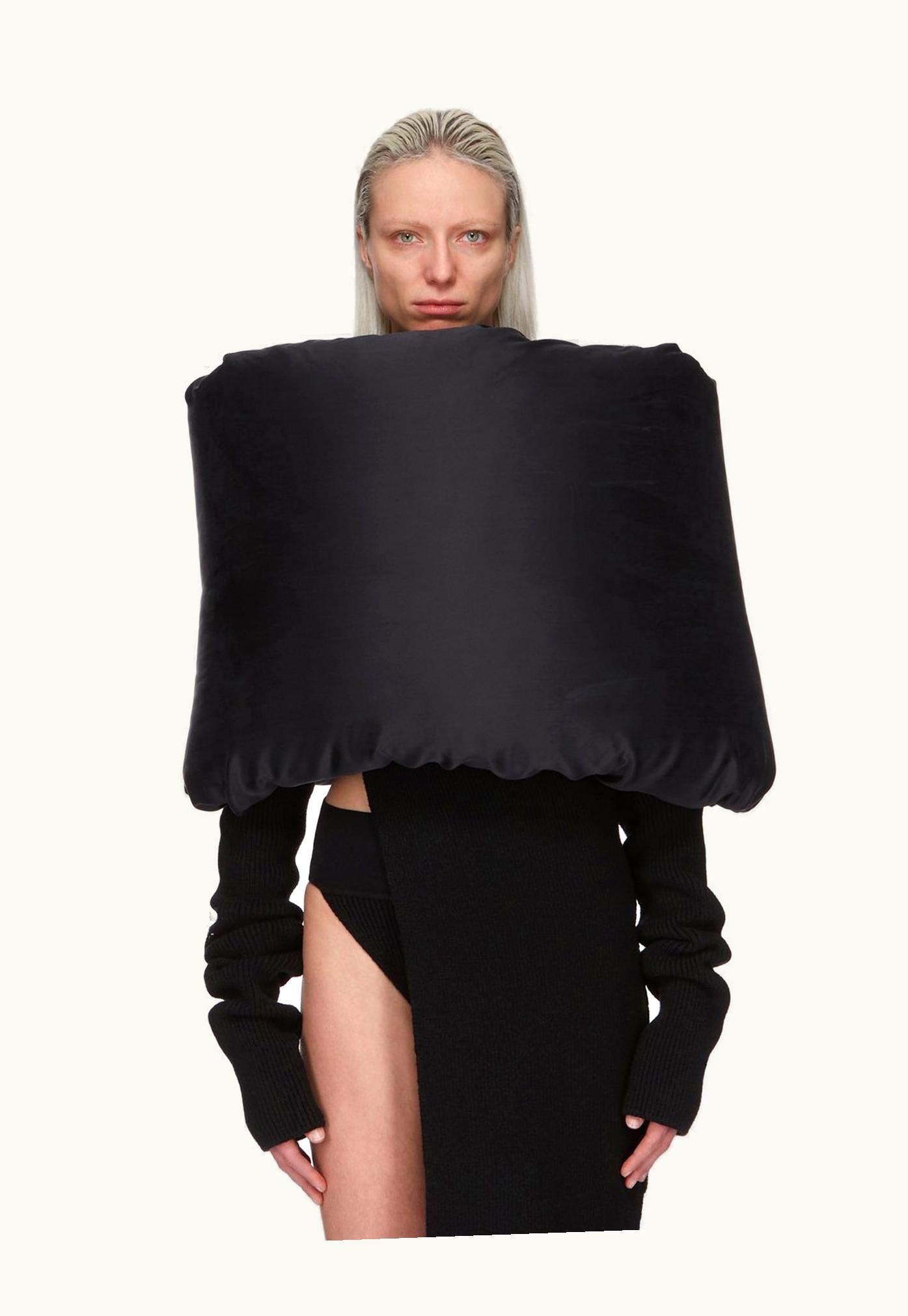 Rick Owens Rick Owens FW23 Luxor Runway Donut Cowl In Black Silk Charmeuse