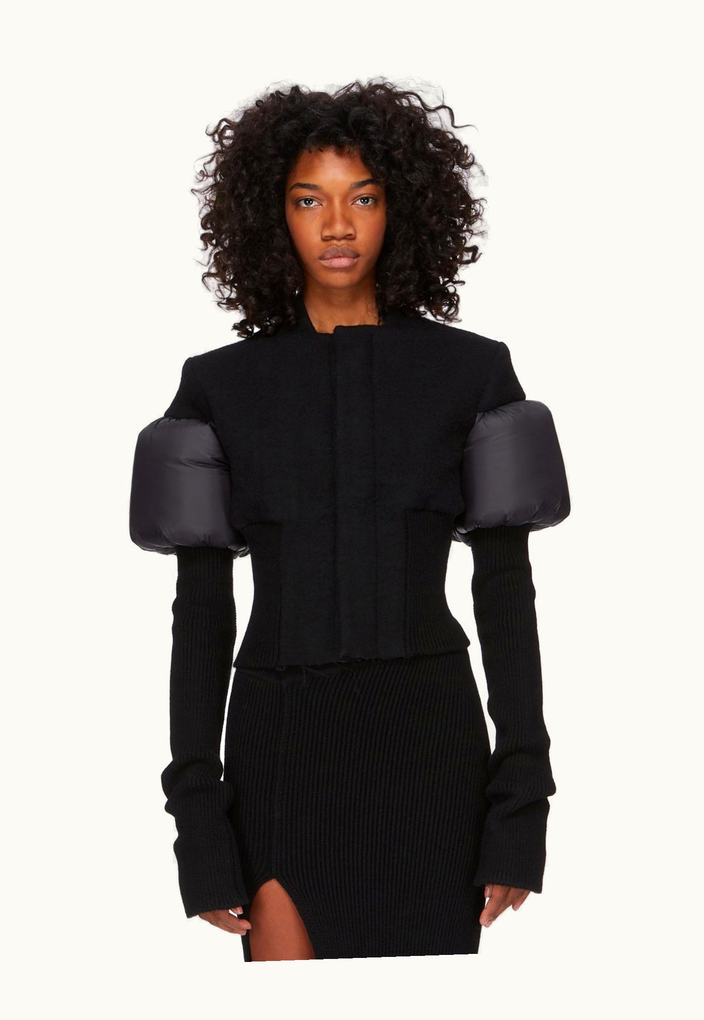 Rick Owens Rick Owens FW23 Luxor Runway Bouchon Jkt In Black Boiled Wool And Recycled Nylon