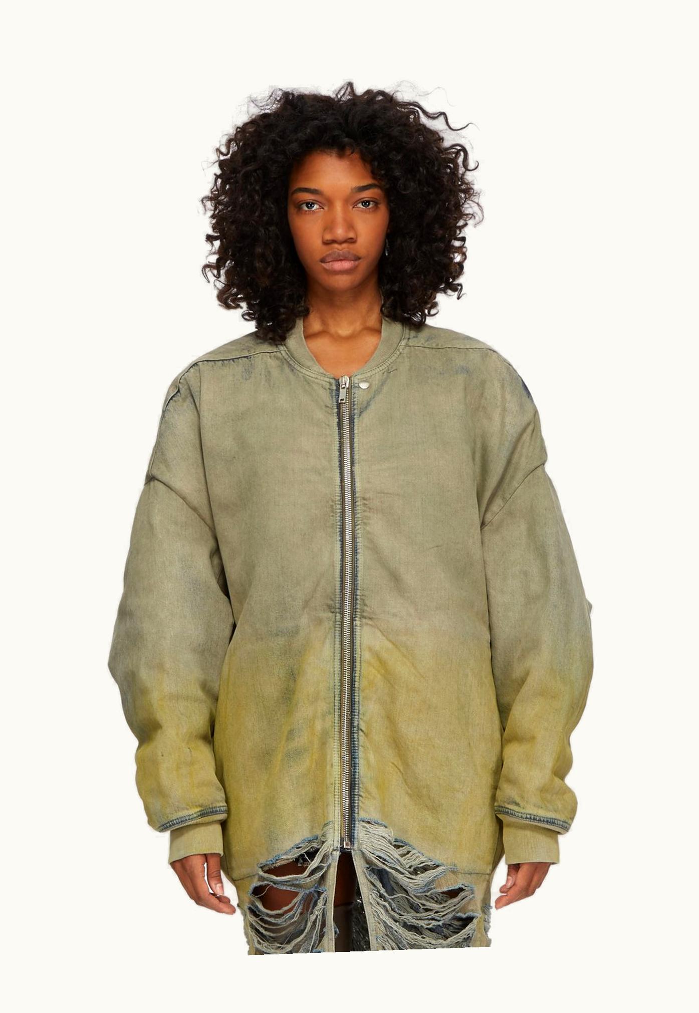 Rick Owens Rick Owens Luxor Runway Jumbo Peter Flight Denim Jacket Pearl/Acid Degrade