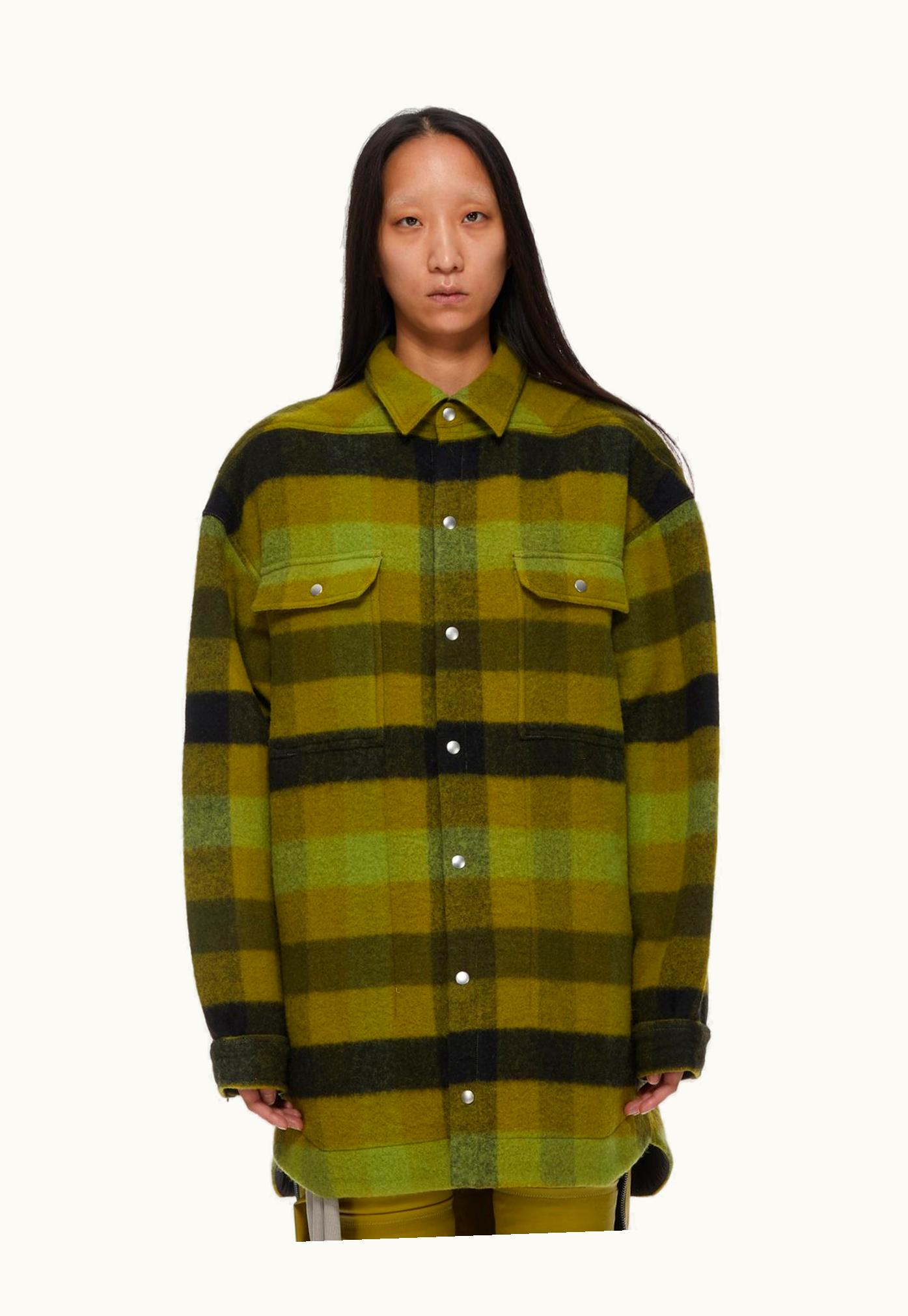 Rick Owens Rick Owens FW23 Luxor Oversized Outershirt In Acid Plaid Wool