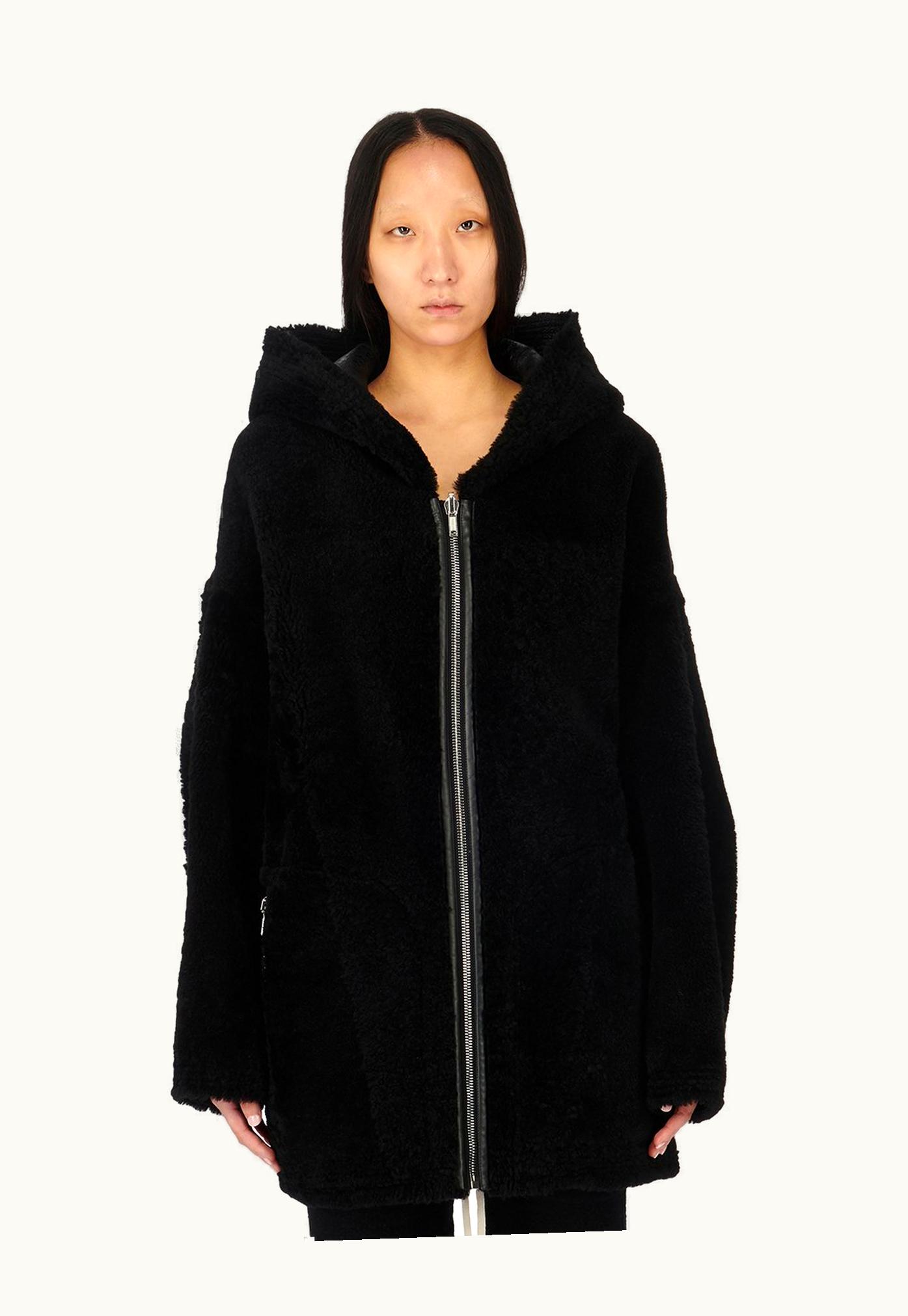 Rick Owens Rick Owens FW23 Luxor Zip Front Peter In Black Butter Lamb Shearling