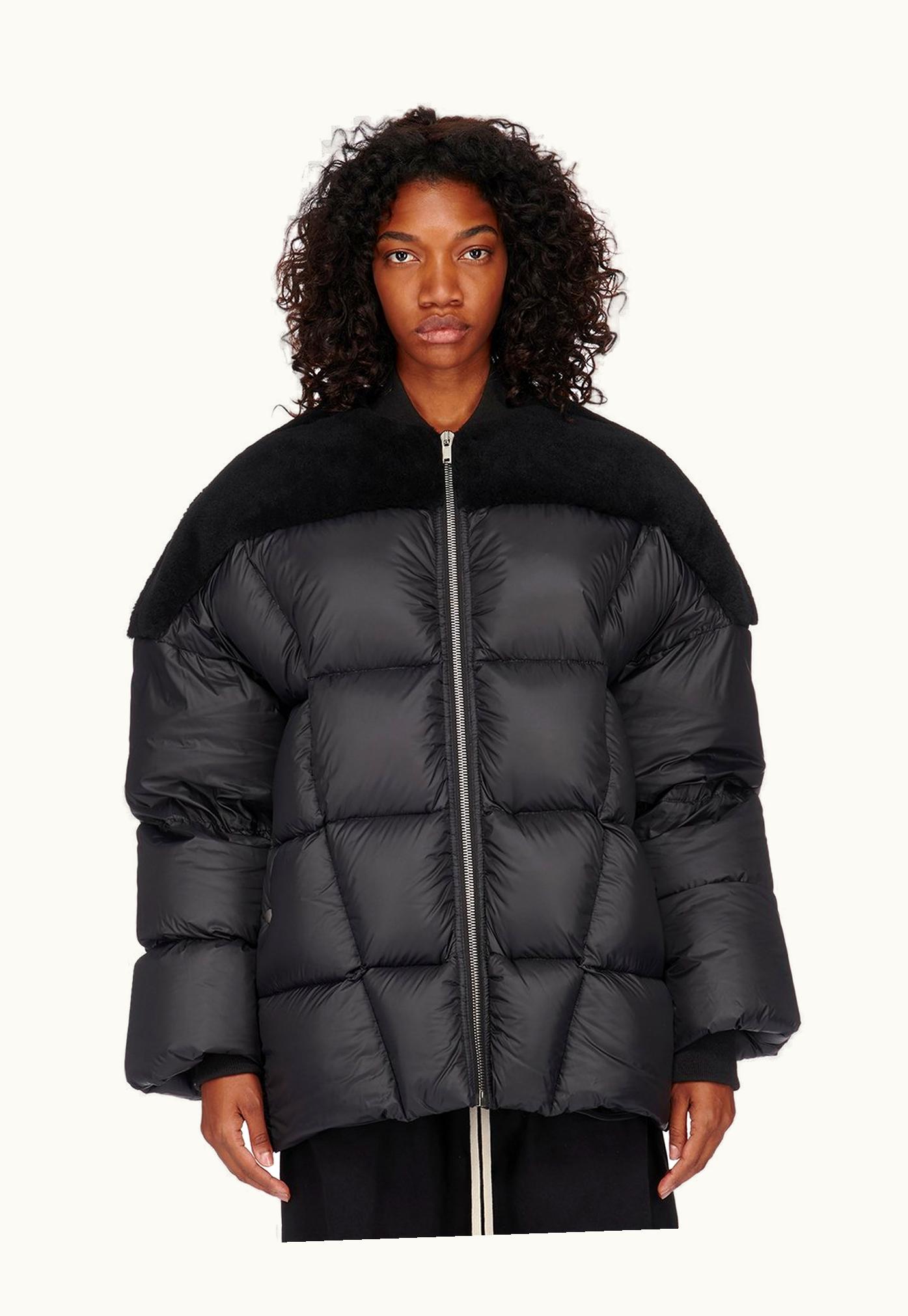 Rick Owens Rick Owens Luxor Flight Jacket FW23 Black Butter Lamb Shearling & Recycled Nylon