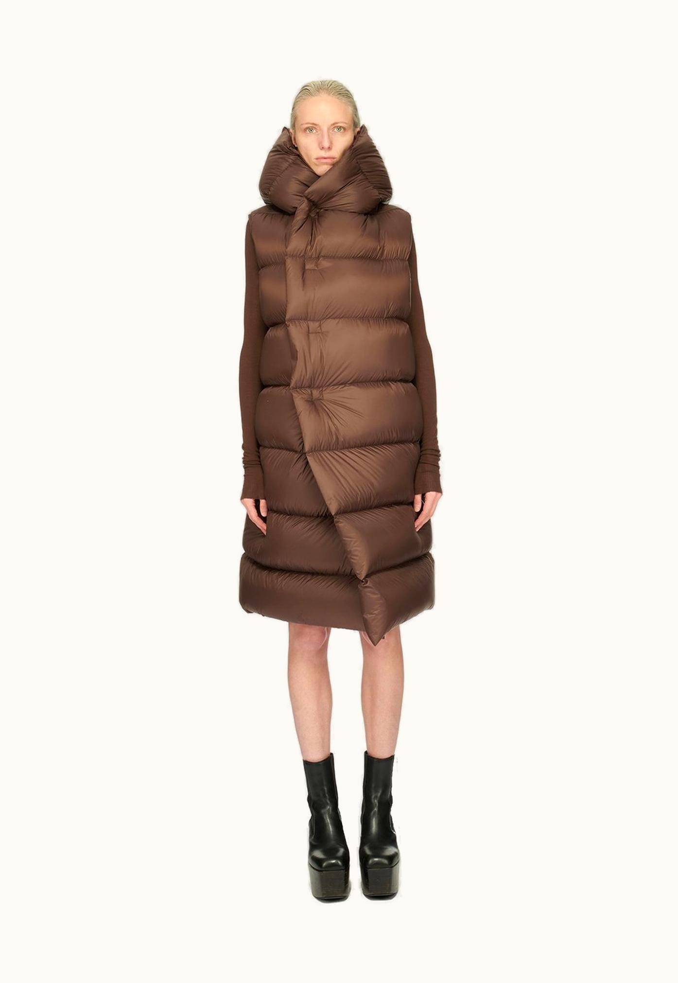 Rick Owens Rick Owens FW23 Luxor Hooded Liner In Brown Recycled Nylon