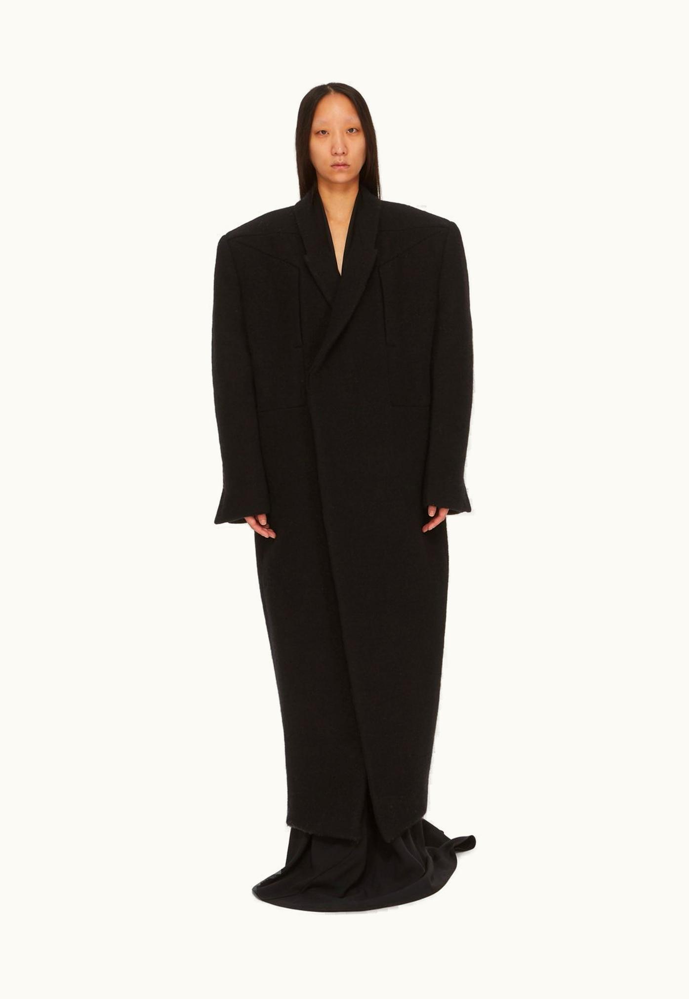 Rick Owens Rick Owens FW23 Luxor Jumbo Tatlin Long Coat In Black Boiled Wool