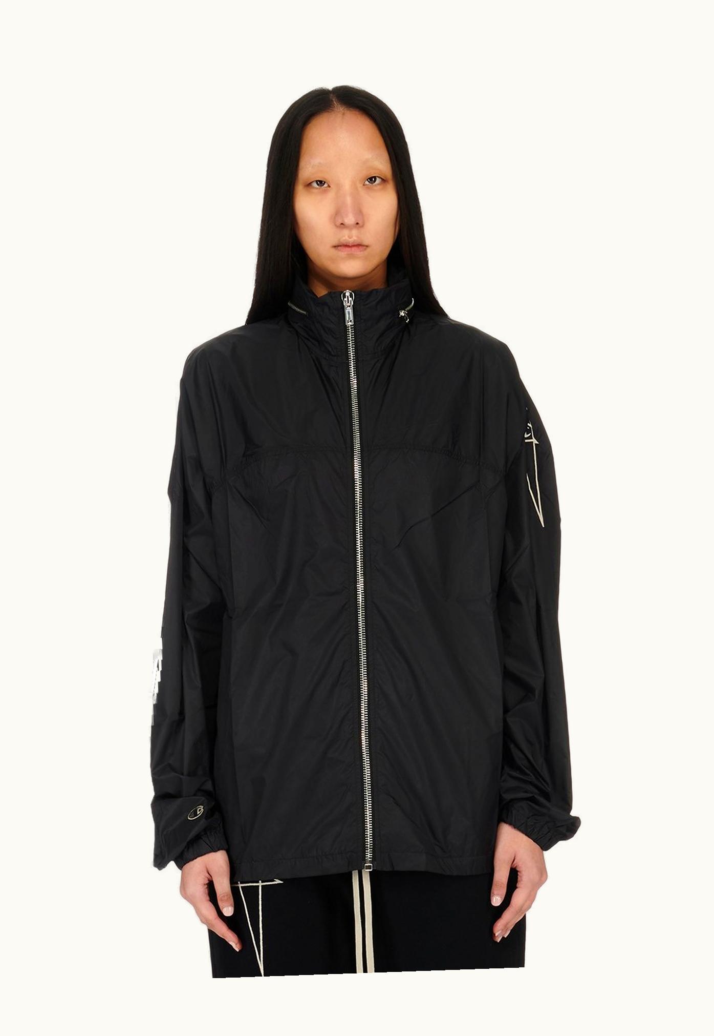 Rick Owens Champion X Rick Owens Mountain Windbreaker In Black Recycled Nylon