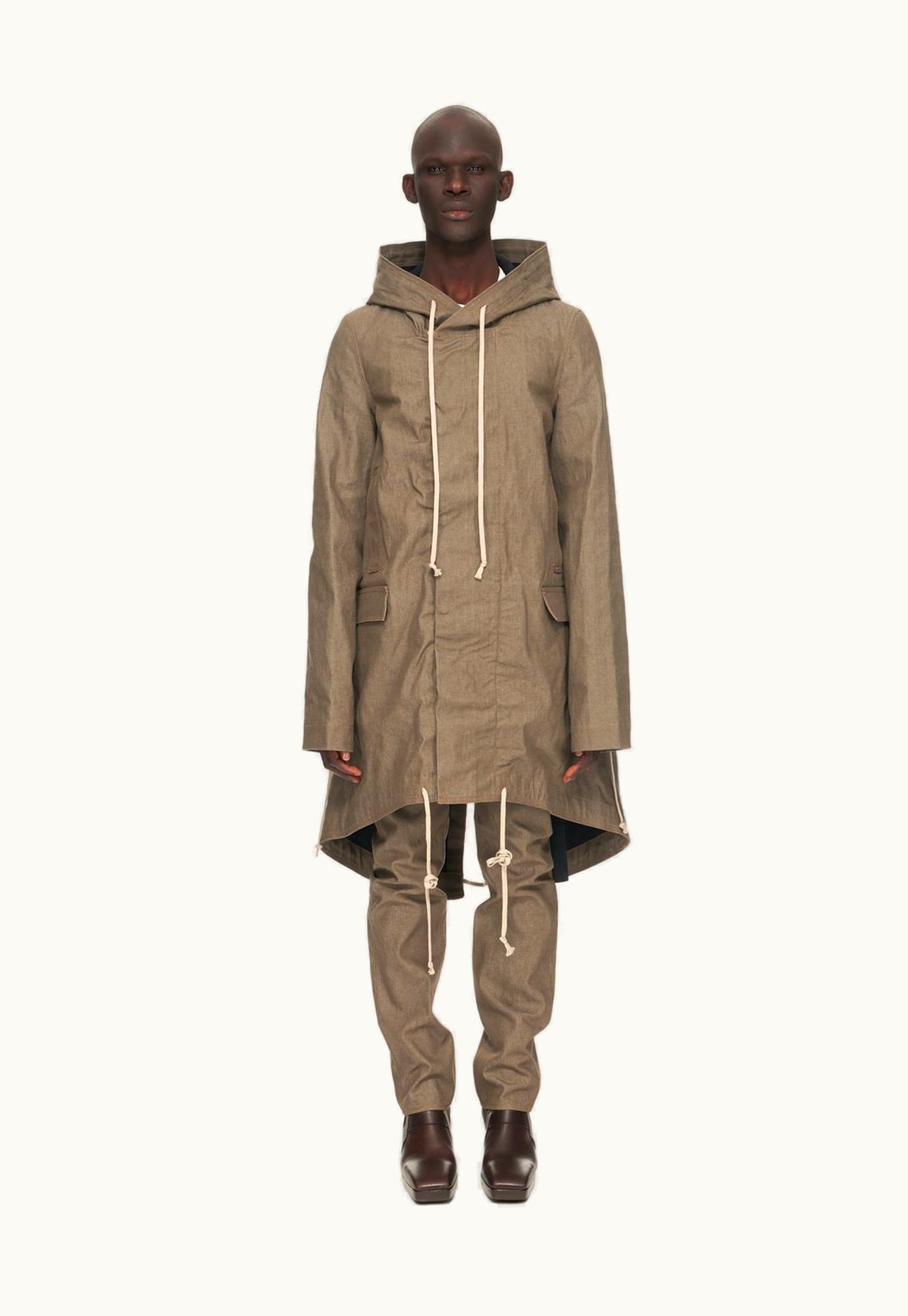 Rick Owens Rick Owens FW23 Luxor Fishtail Parka In 12oz Sage Denim
