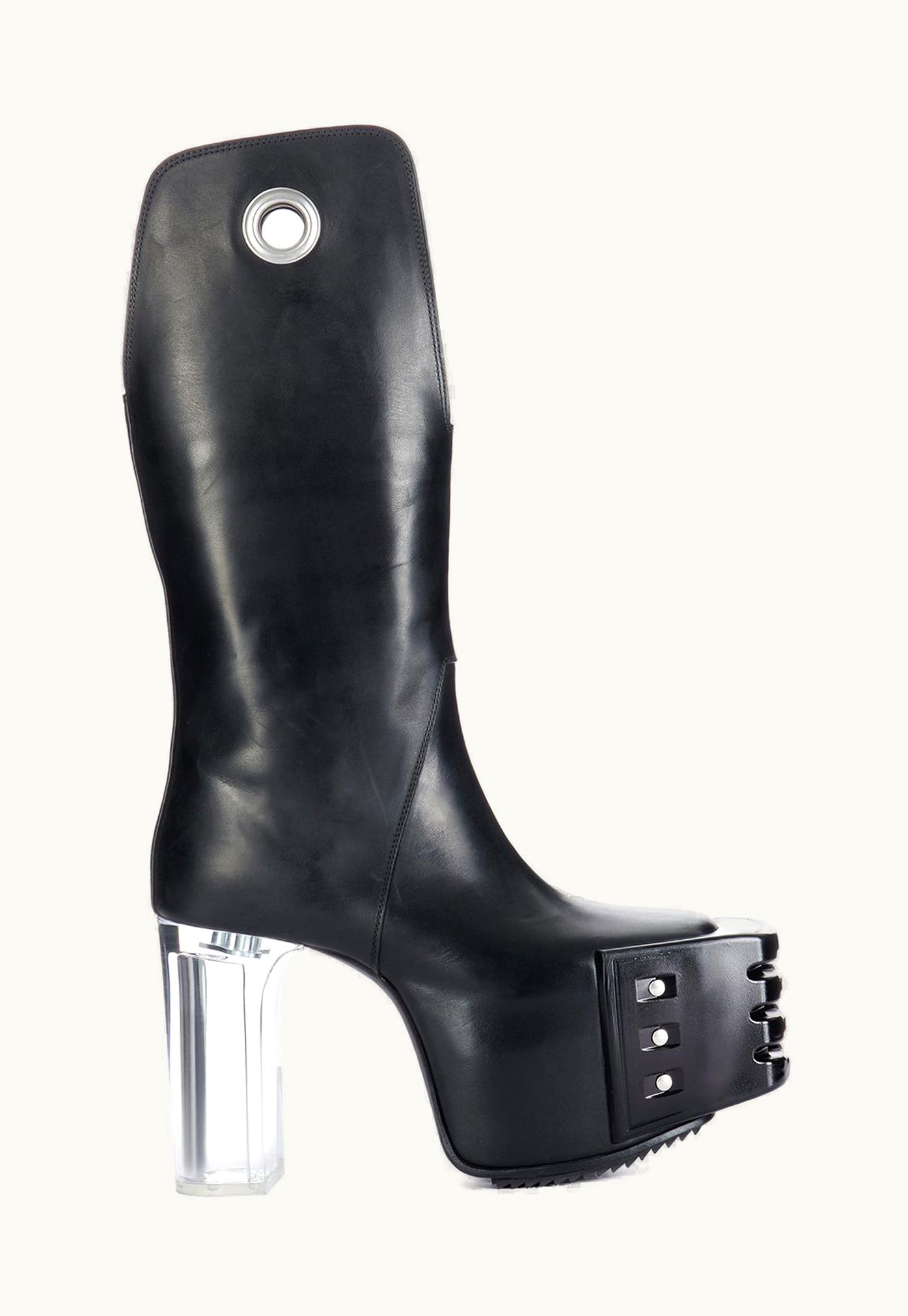 Rick Owens Rick Owens SS24 Lido Kowboy Grill Platform 45 In Groppone Cow Leather