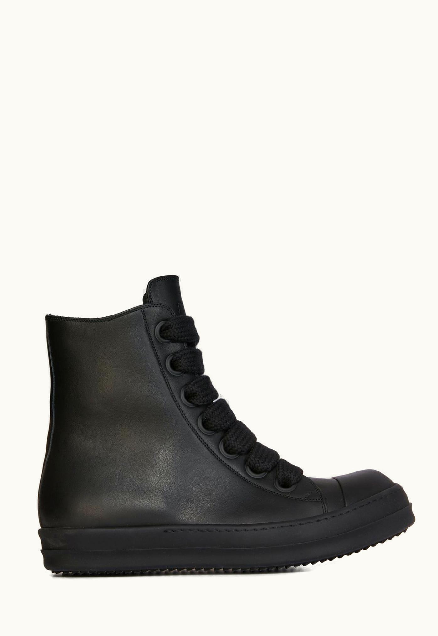Rick Owens Rick Owens SS24 Lido Jumbo Laced High-Top Sneakers Black Full Grain Calf Leather