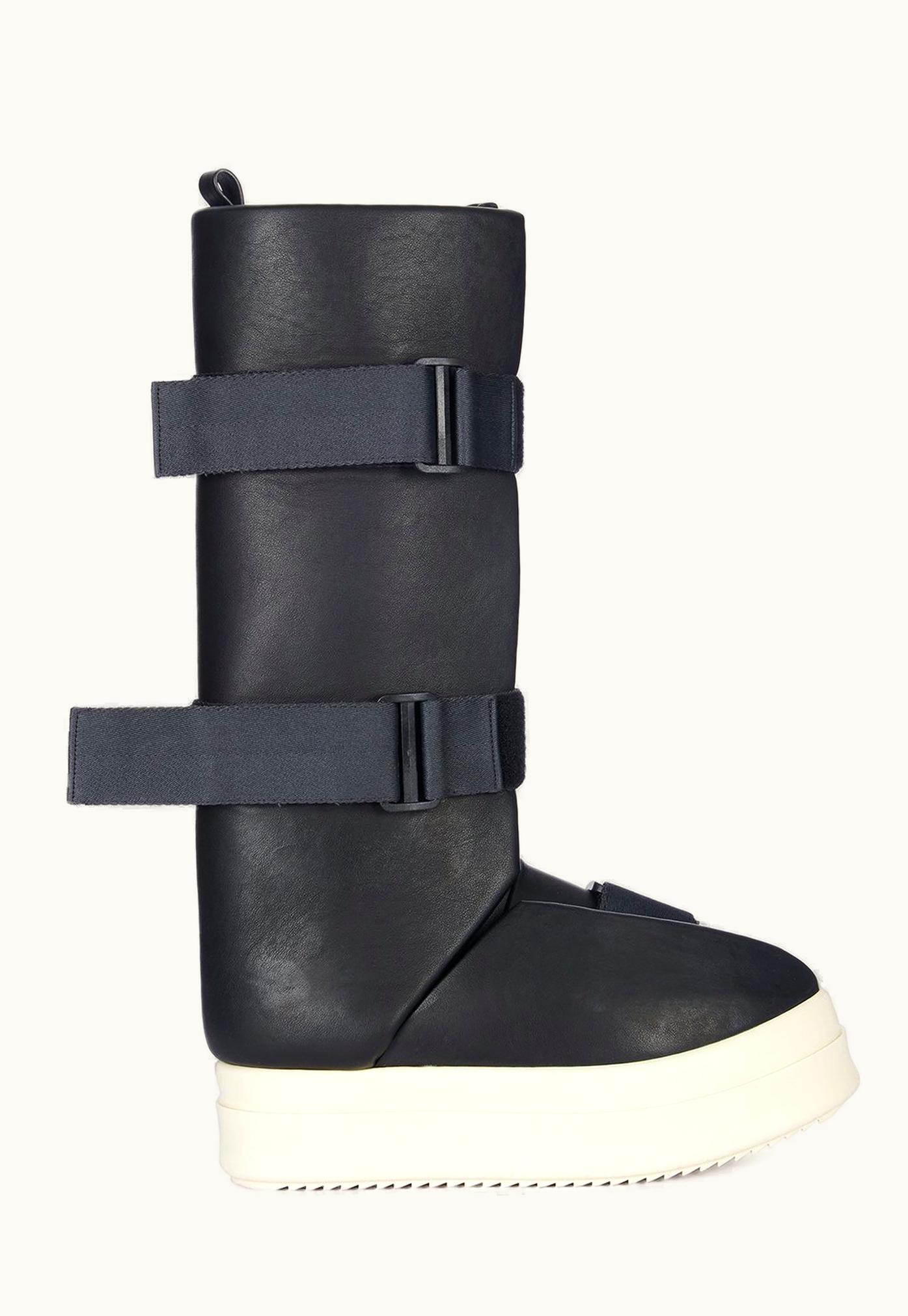 Rick Owens Rick Owens FW23 Luxor Knee High Splint Sneaks In Black And Milk Full Grain Calf Leather