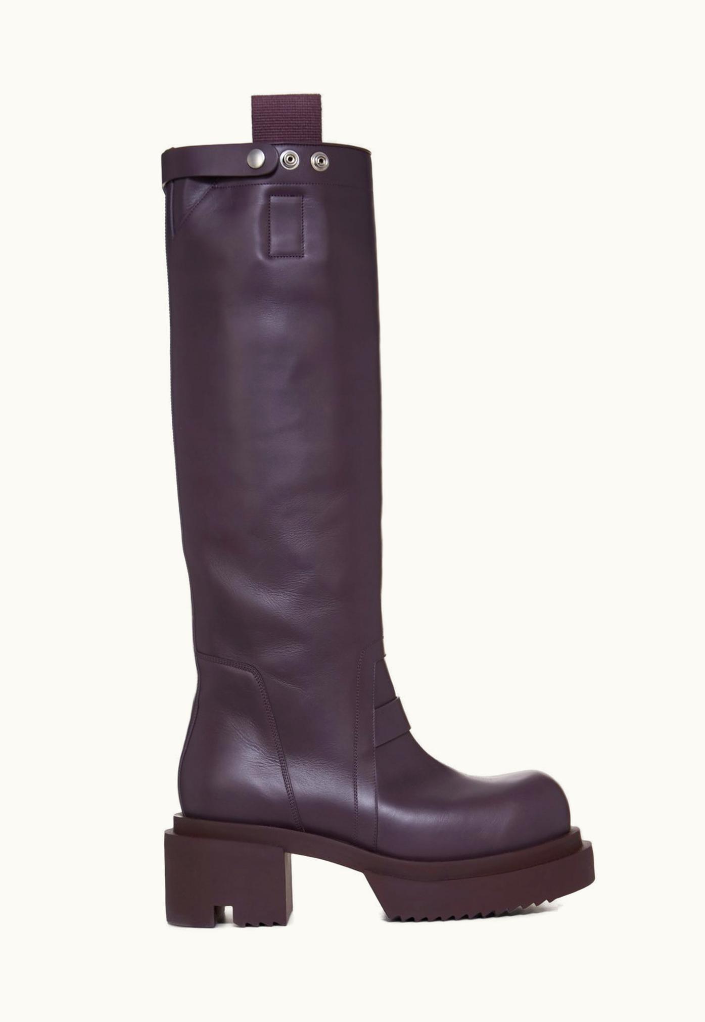 Rick Owens Rick Owens FW23 Luxor Pull On Bogun In Amethyst Purple Cortina Grease Calf Leather