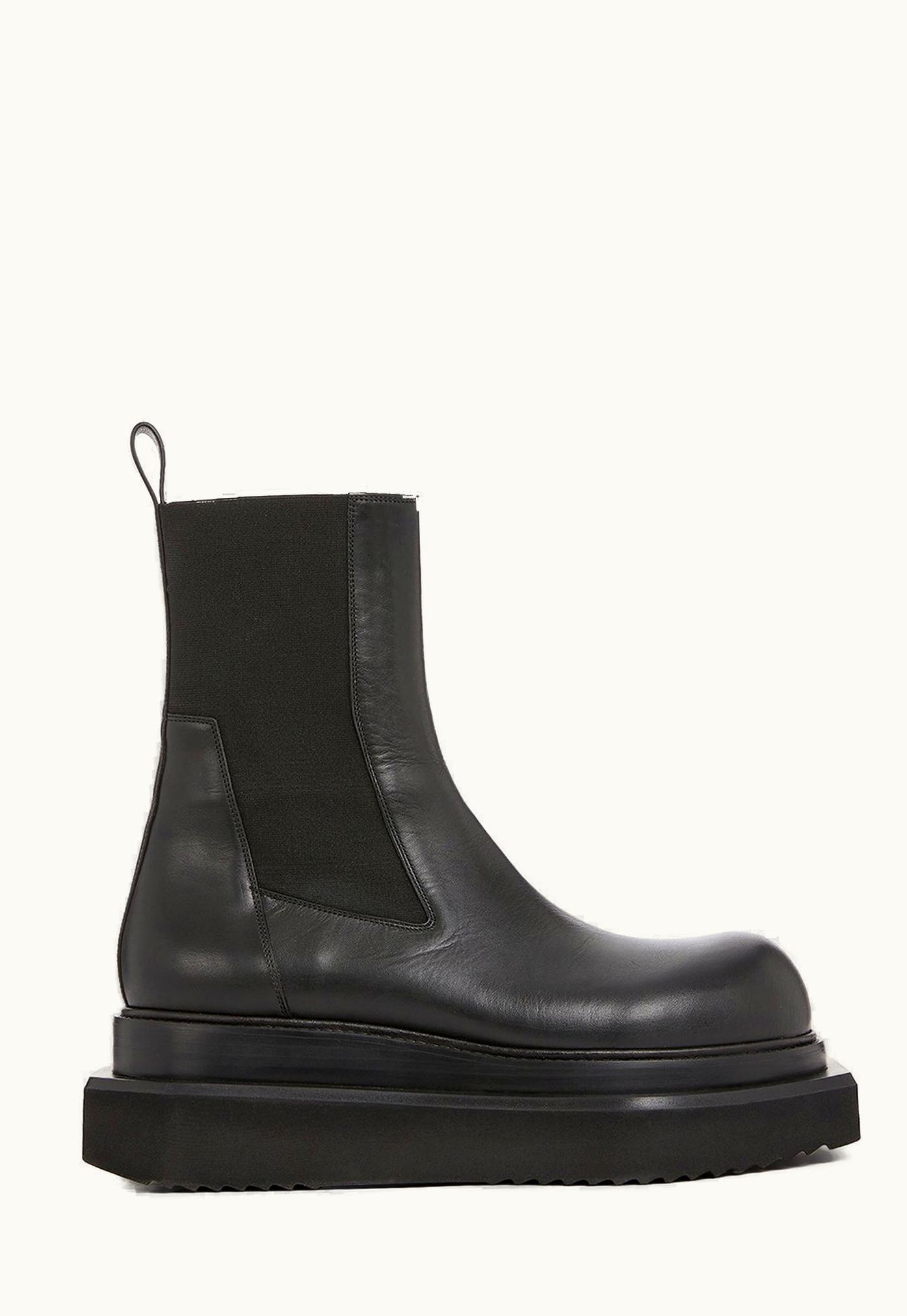 Rick Owens Rick Owens Luxor Beatle Turbo Cyclops Black Calf Leather Ankle Boots
