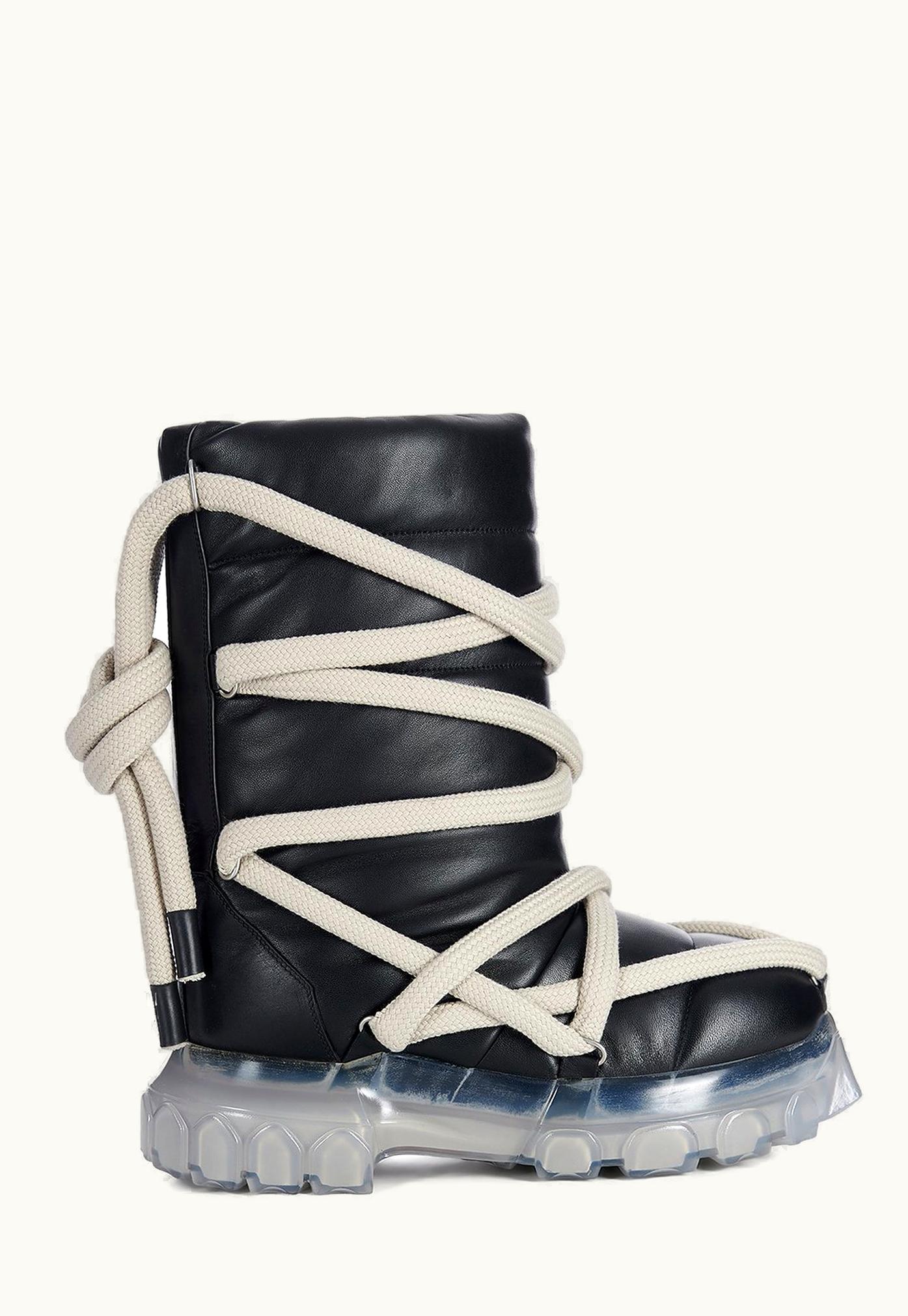 Rick Owens Rick Owens FW23 Luxor Lunar Tractor In Black Peached Lambskin