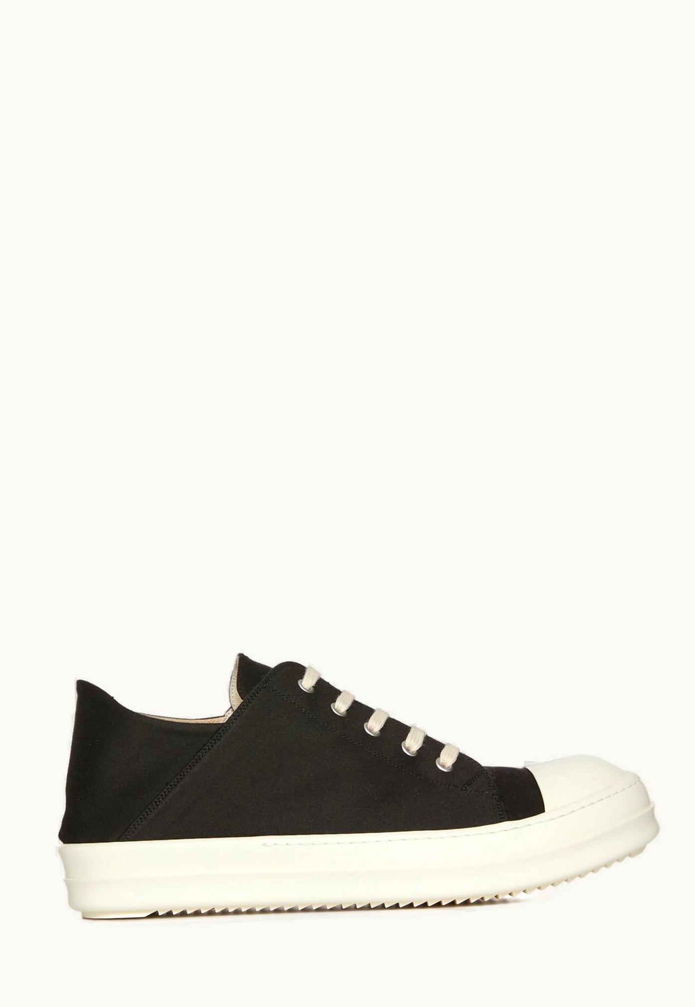 Rick Owens Rick Owens DRKSHDW SS24 Lido Slip Ons in Black/Milk/Milk Cotton Satin