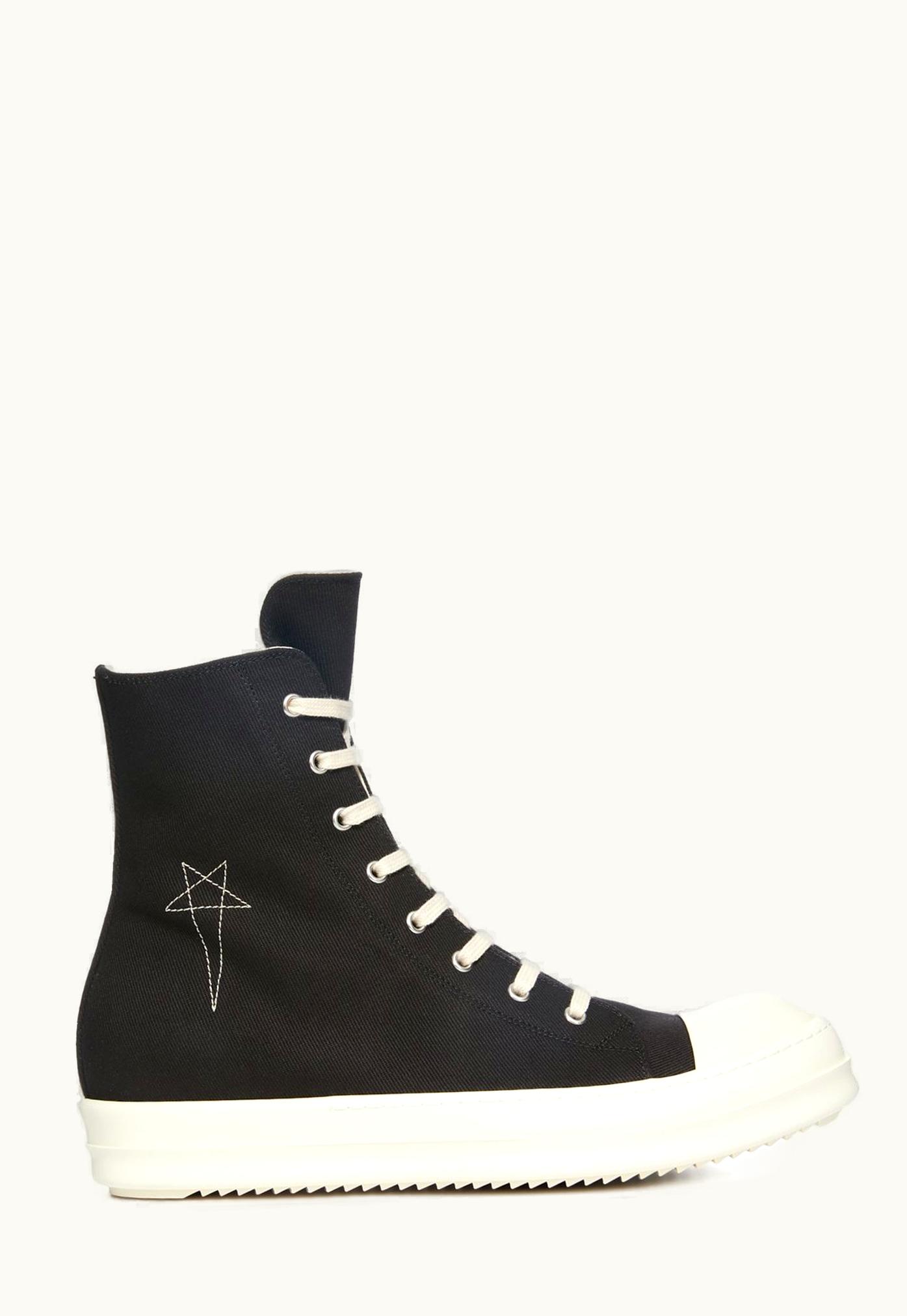 Rick Owens Rick Owens DRKSHDW FW23 Luxor Sneaks In Black And Pearl 13oz Overdyed Denim