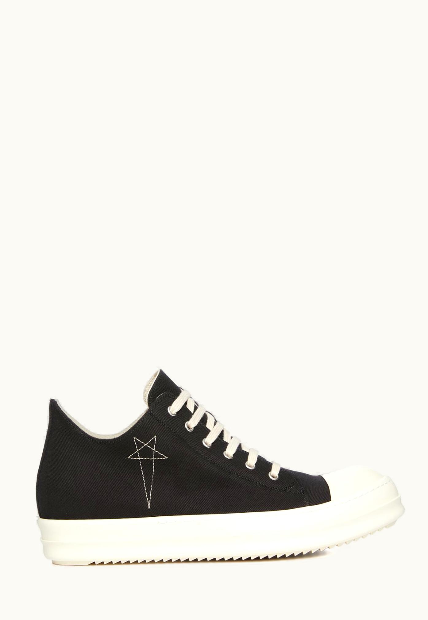 Rick Owens Rick Owens DRKSHDW Luxor Low Sneakers In Black/Pearl 13oz Overdyed Denim