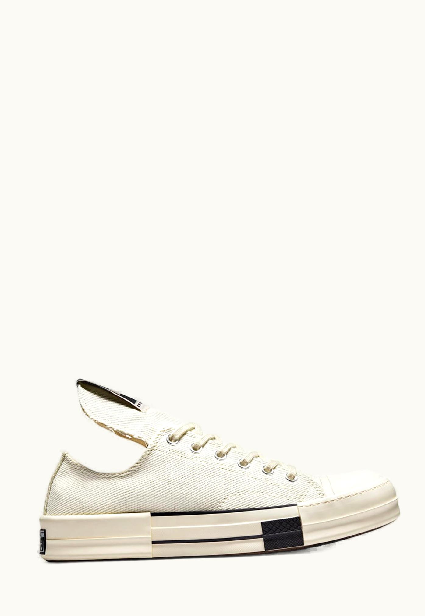 Rick Owens Rick Owens Converse X DRKSHDW Drkstar Ox Lily White Waxed Cotton Twill Laced Shoe