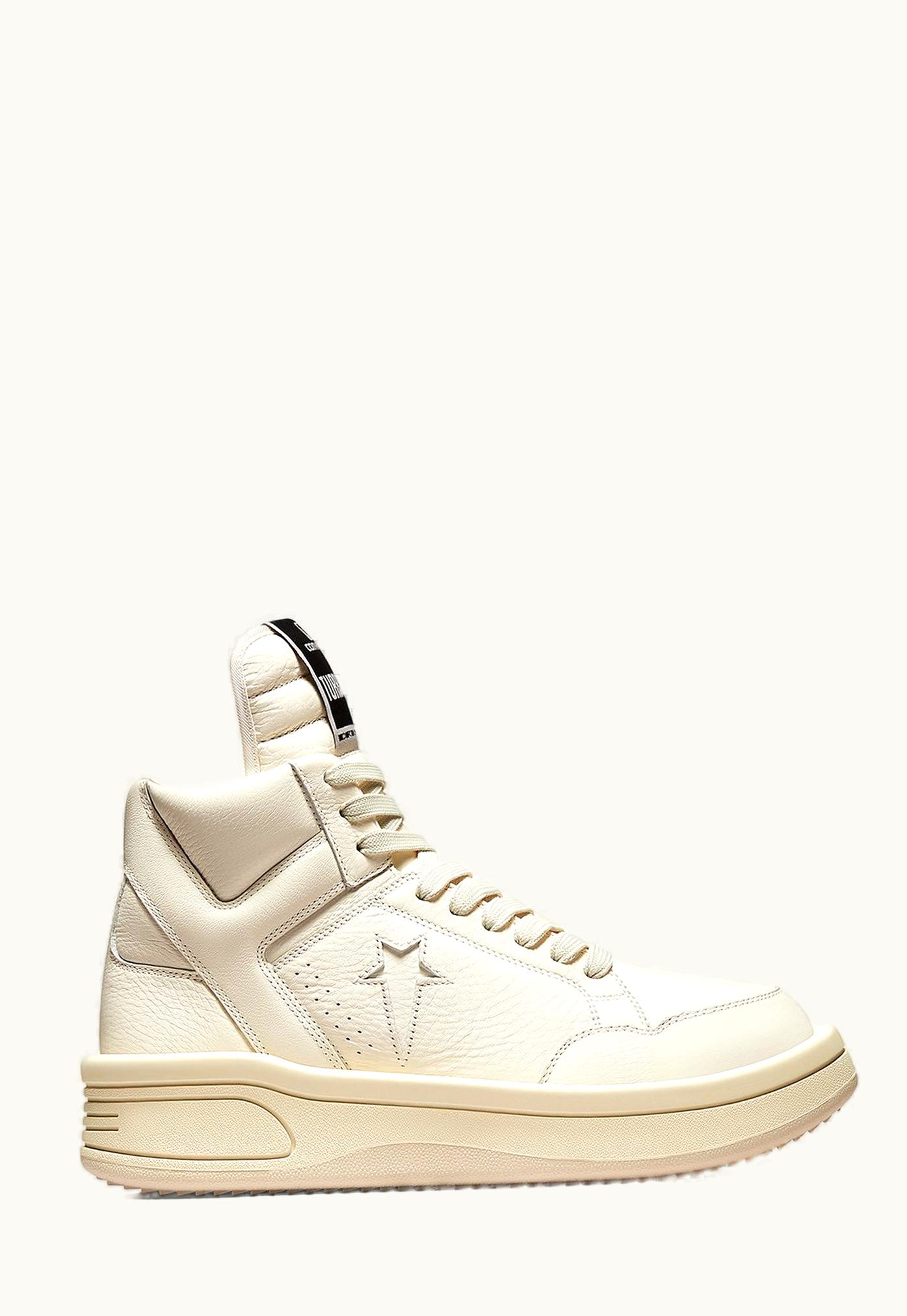 Rick Owens Rick Owens Weapon Turbowpn High Top Sneaker Milk White