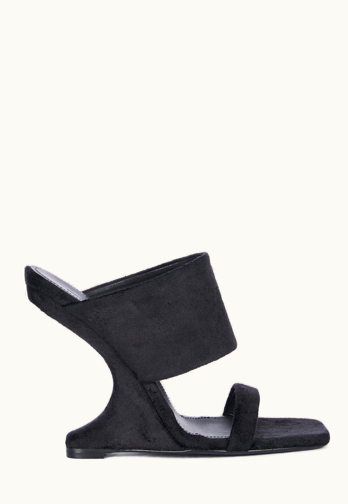 Rick Owens Rick Owens FW23 Luxor Cantilever 11 Sandal In Black Velvet Jersey