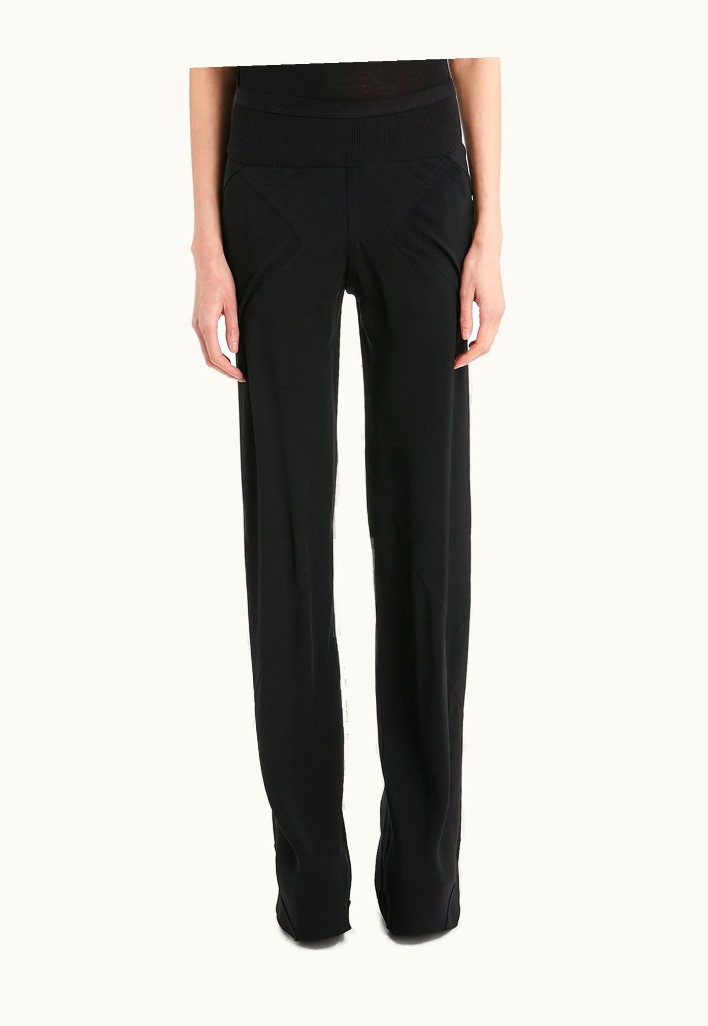 Rick Owens Rick Owens Forever Bias Pants In Black Cady Crepe