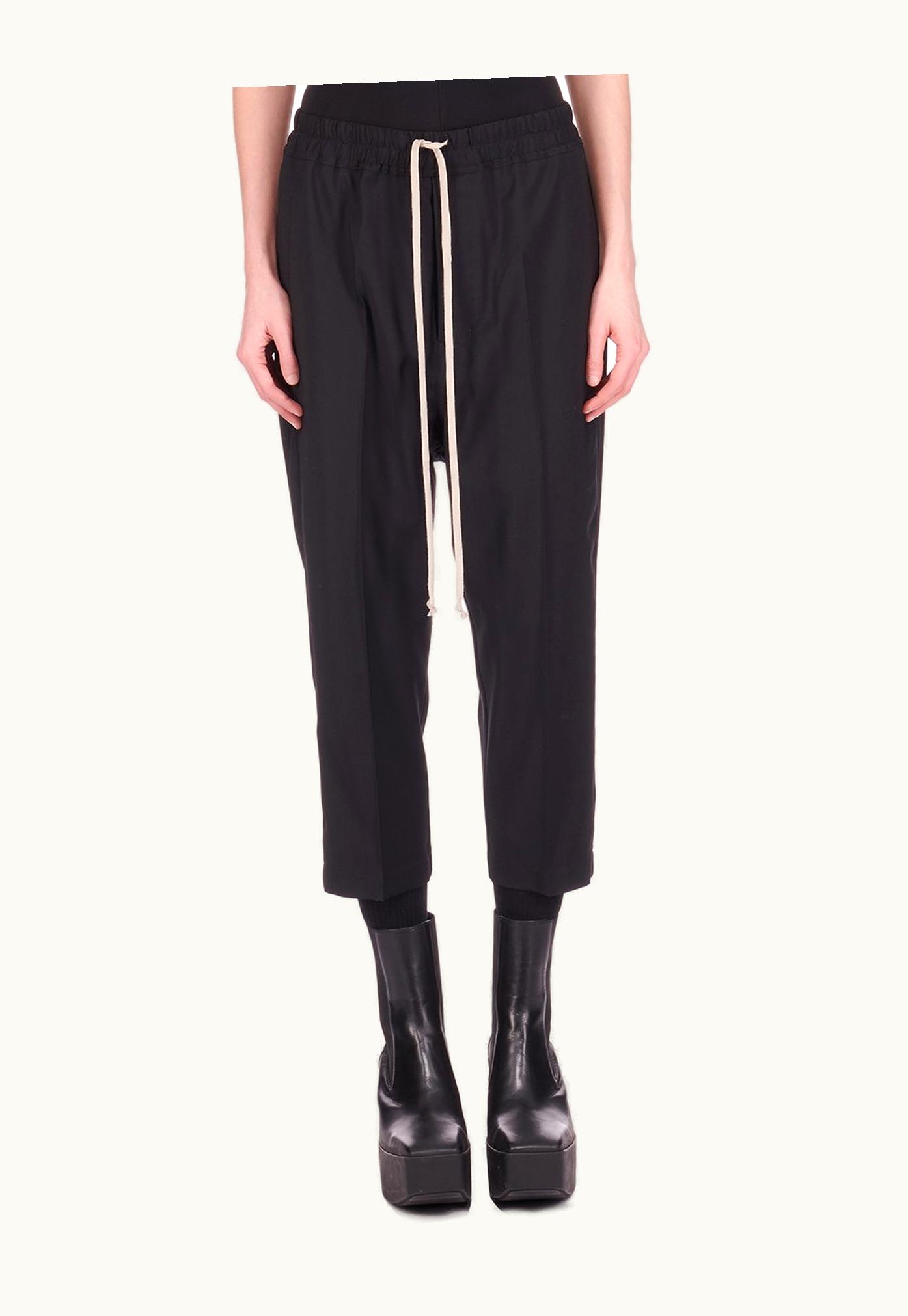 Rick Owens Rick Owens SS24 Lido Drawstring Astaires Cropped In Black Light Wool
