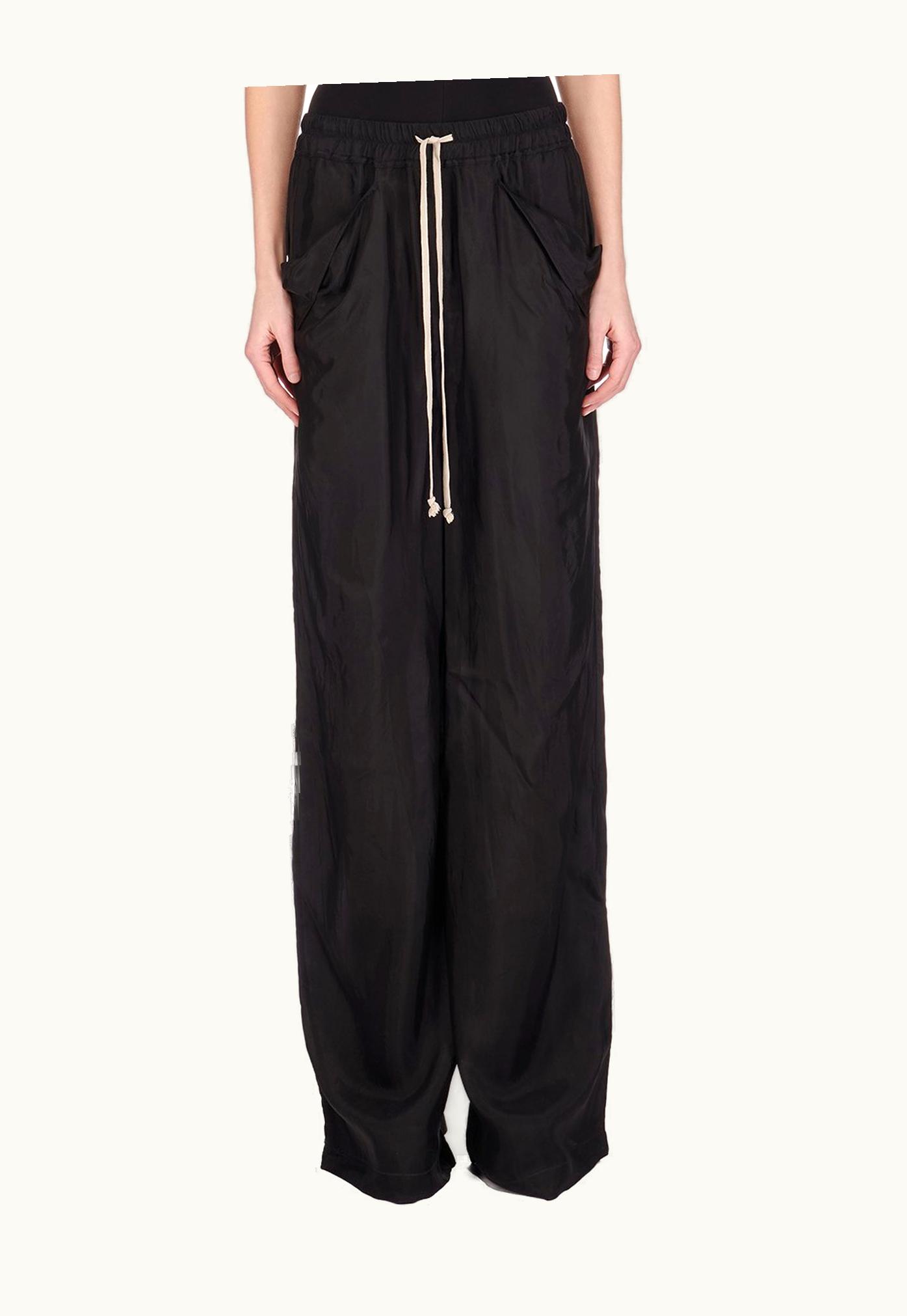 Rick Owens Rick Owens SS24 Lido Lido Wide-Leg Cupro Pants In Black