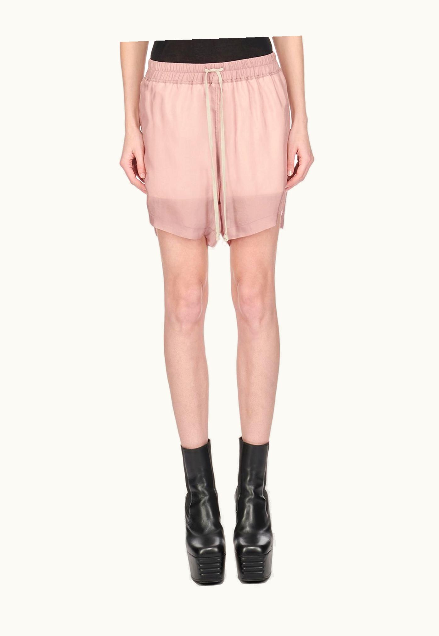 Rick Owens Rick Owens SS24 Lido Knee-Length Boxers in Dusty Pink Cupro Japonette