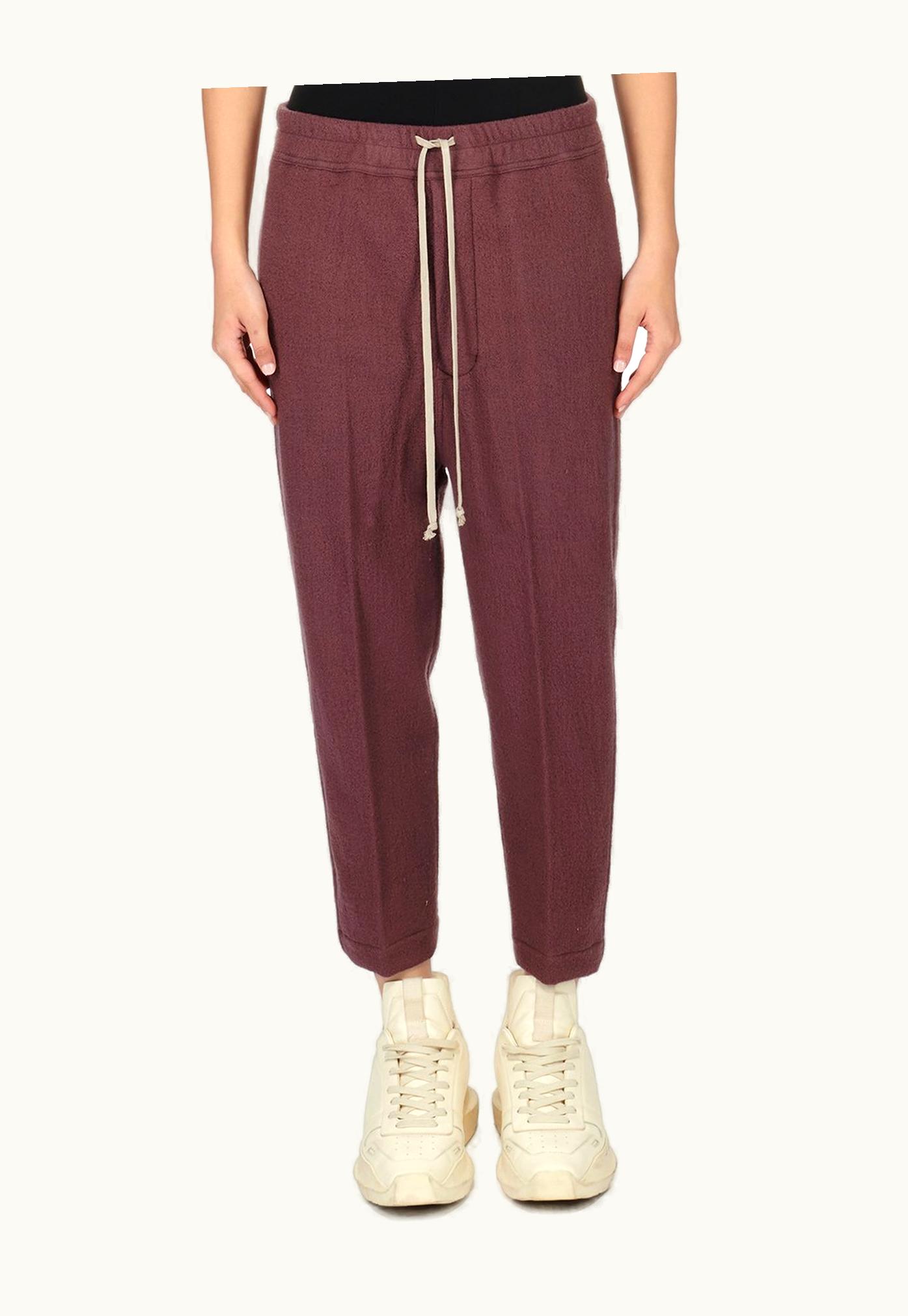 Rick Owens Rick Owens FW23 Luxor Drawstring Astaires Cropped In Amethyst Soft Wool Flannel