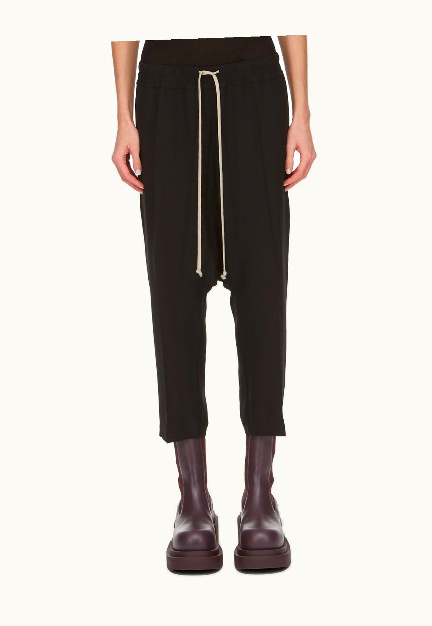 Rick Owens Rick Owens FW23 Luxor Drawstring Cropped In Black Heavy Cady