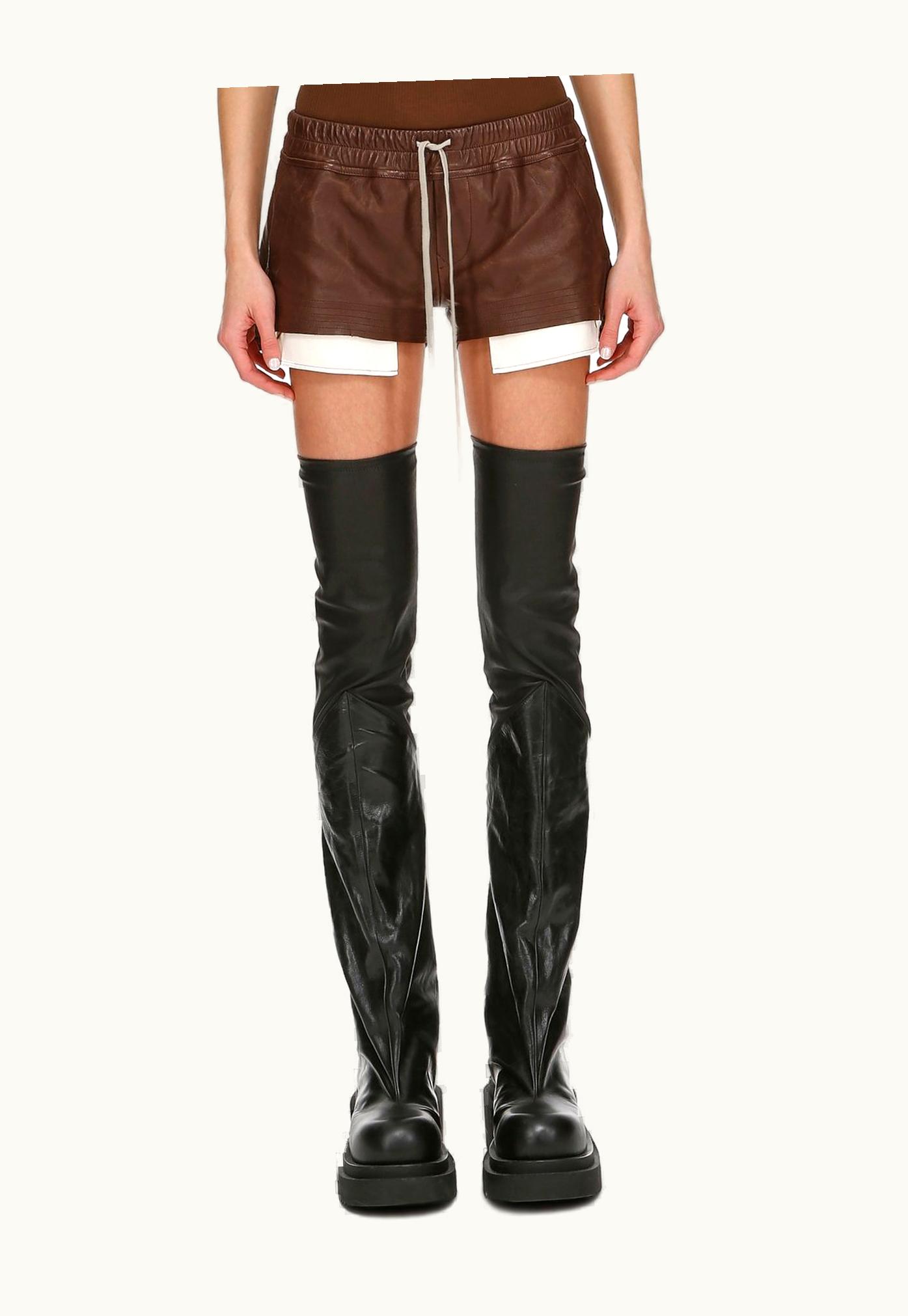 Rick Owens Rick Owens FW23 Luxor Fog Boxers In Brown Veg Nappa Lamb