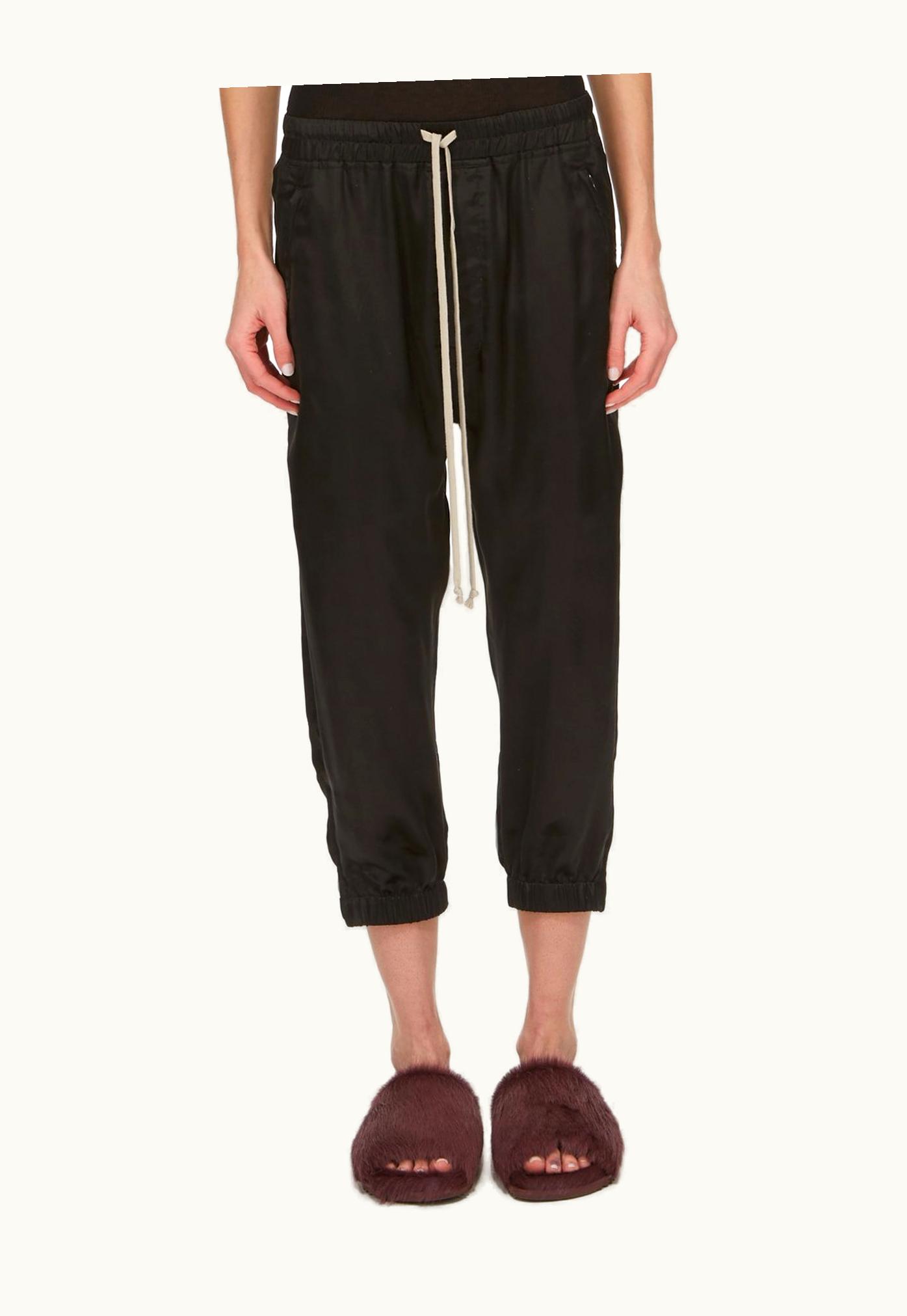 Rick Owens Rick Owens FW23 Luxor Cropped Track In Black Cupro Satin