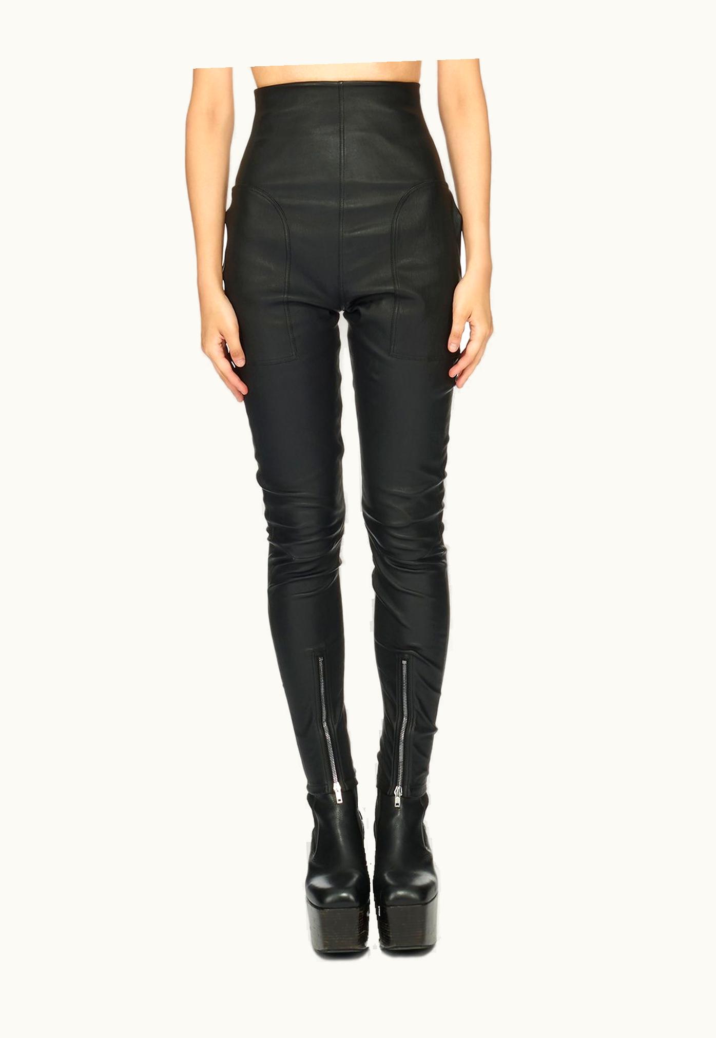 Rick Owens Rick Owens FW23 Luxor Dirt Waist Leggings In Stretch Lamb Leather