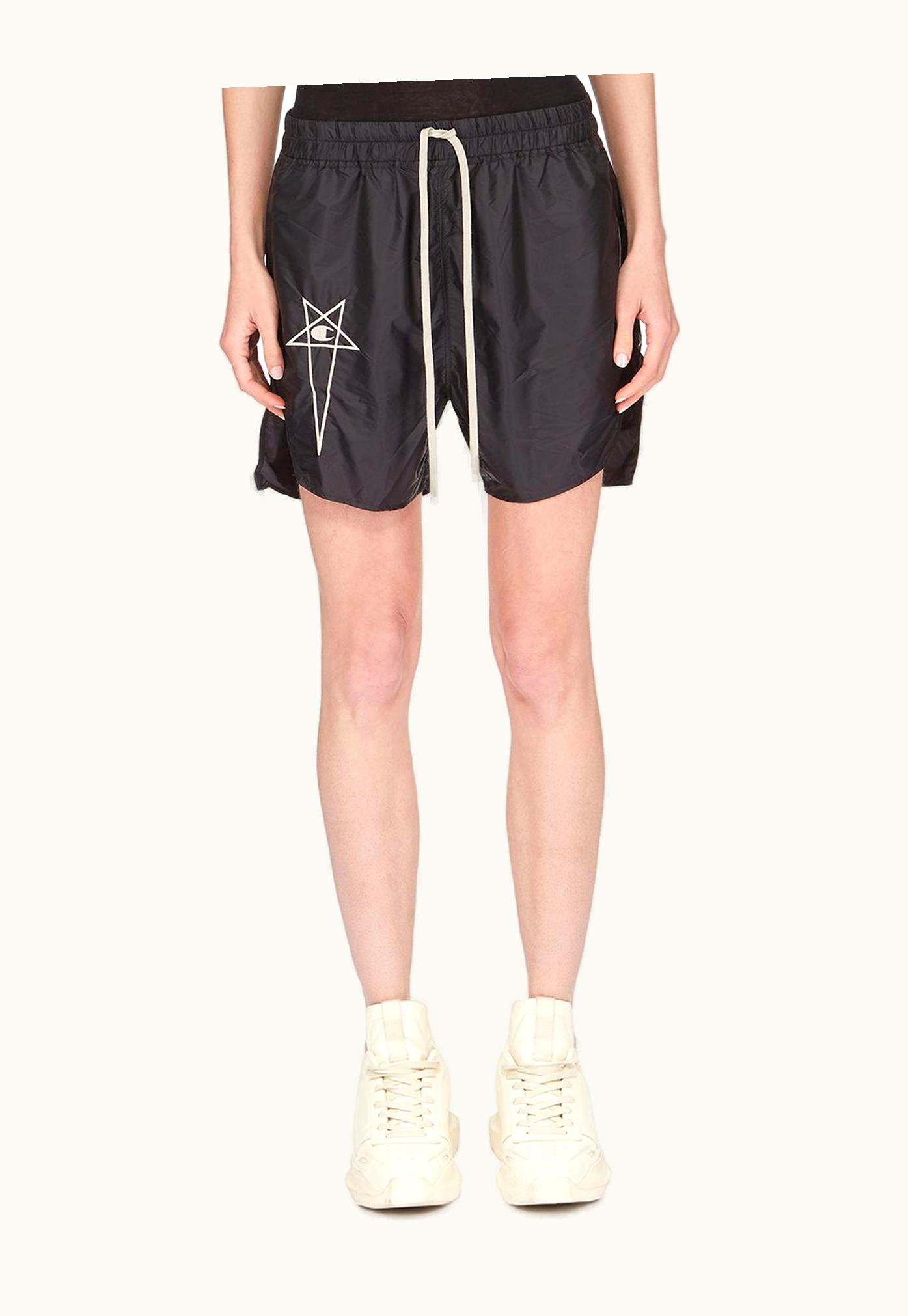 Rick Owens Champion X Rick Owens Dolphin Boxers In Black Recycled Nylon