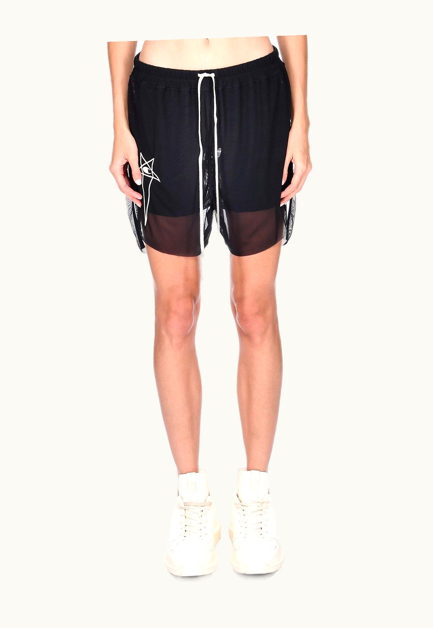 Rick Owens Champion X Rick Owens Dolphin Boxers In Black Recycled Nylon Micromesh
