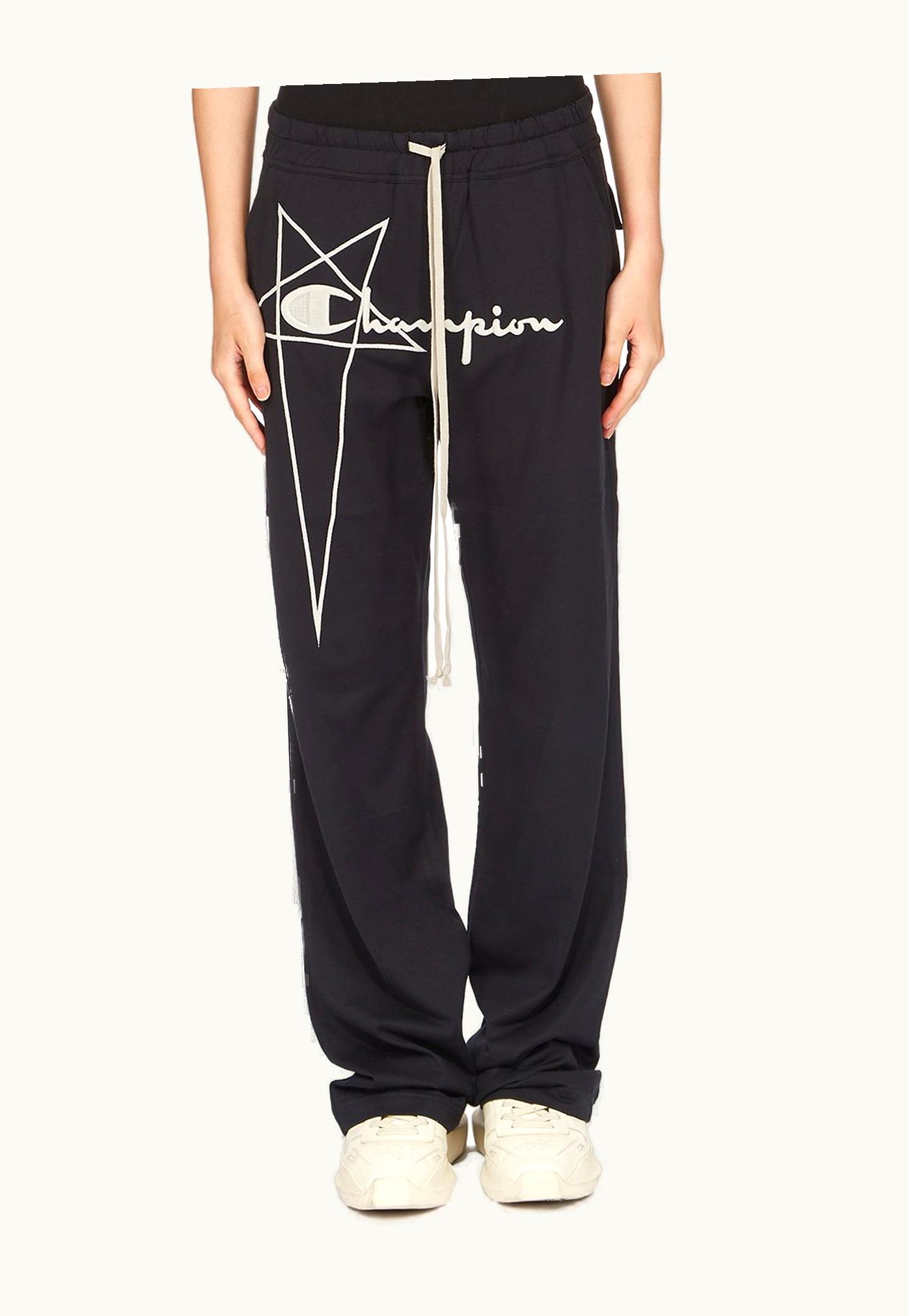 Rick Owens Champion X Rick Owens Dietrich Drawstring In Black Medium Weight Cotton Jersey