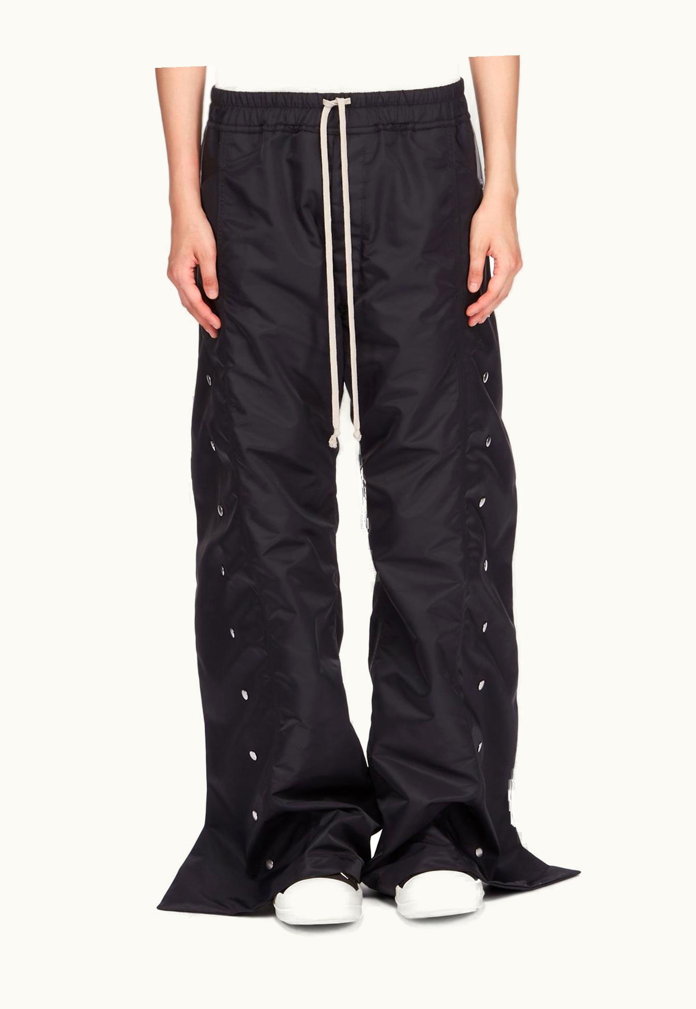 Rick Owens Rick Owens DRKSHDW SS24 Lido Babel Pusher Pants In Black Recycled Bomber - Luxury Nylon Snap Closure Trousers Black