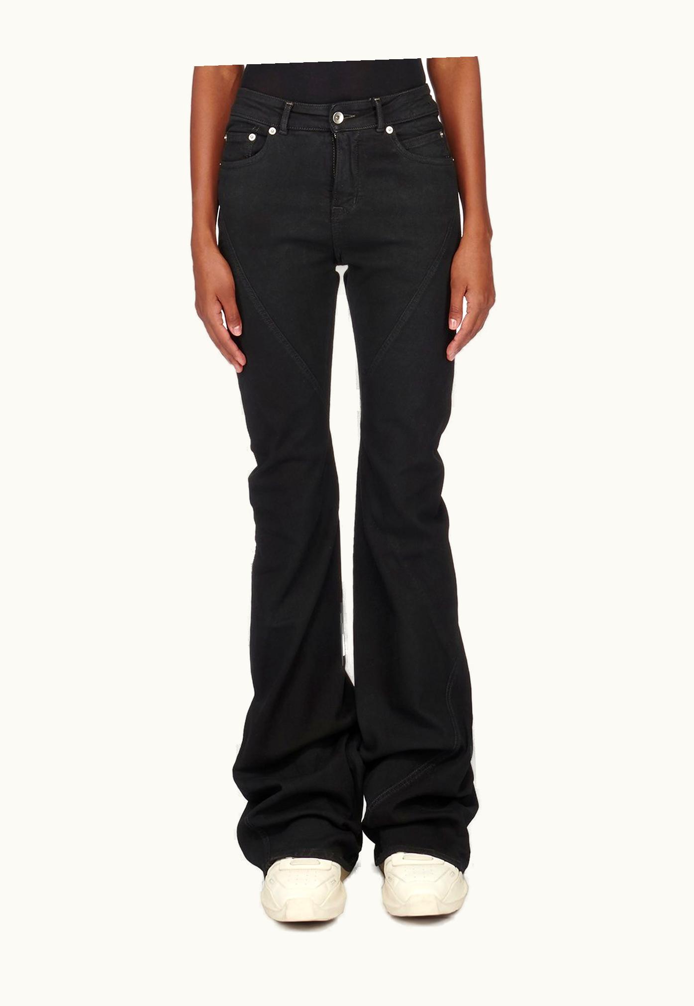 Rick Owens Rick Owens DRKSHDW FW23 Luxor Bias Bootcut In Blackety Black Stretch Denim