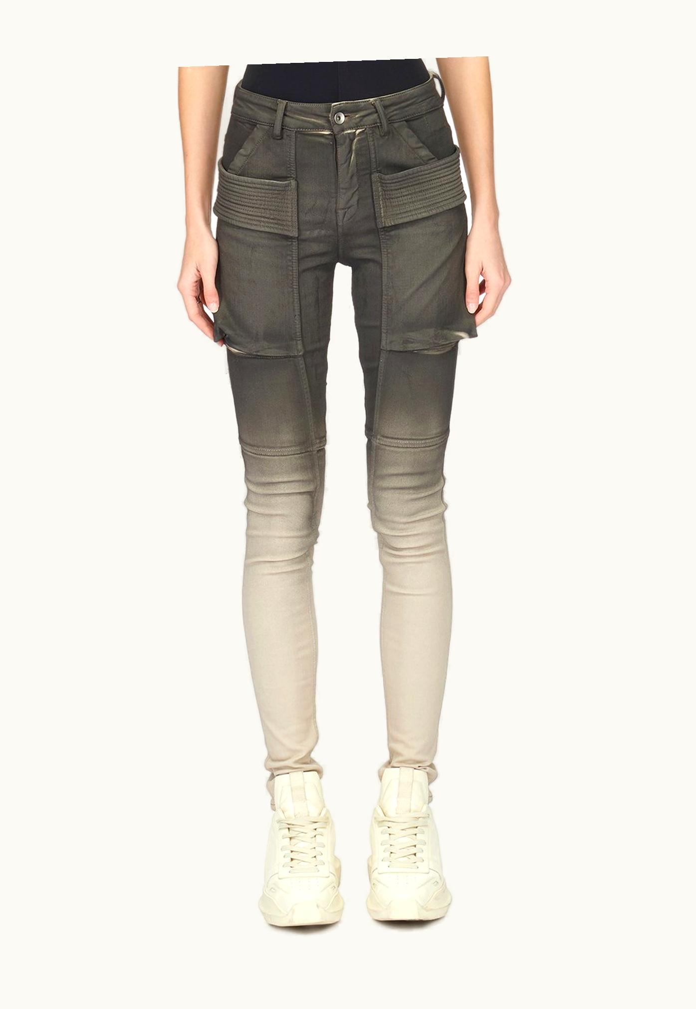 Rick Owens Rick Owens FW23 Luxor Creatch Pants In Black Pearl Degrade Stretch Denim