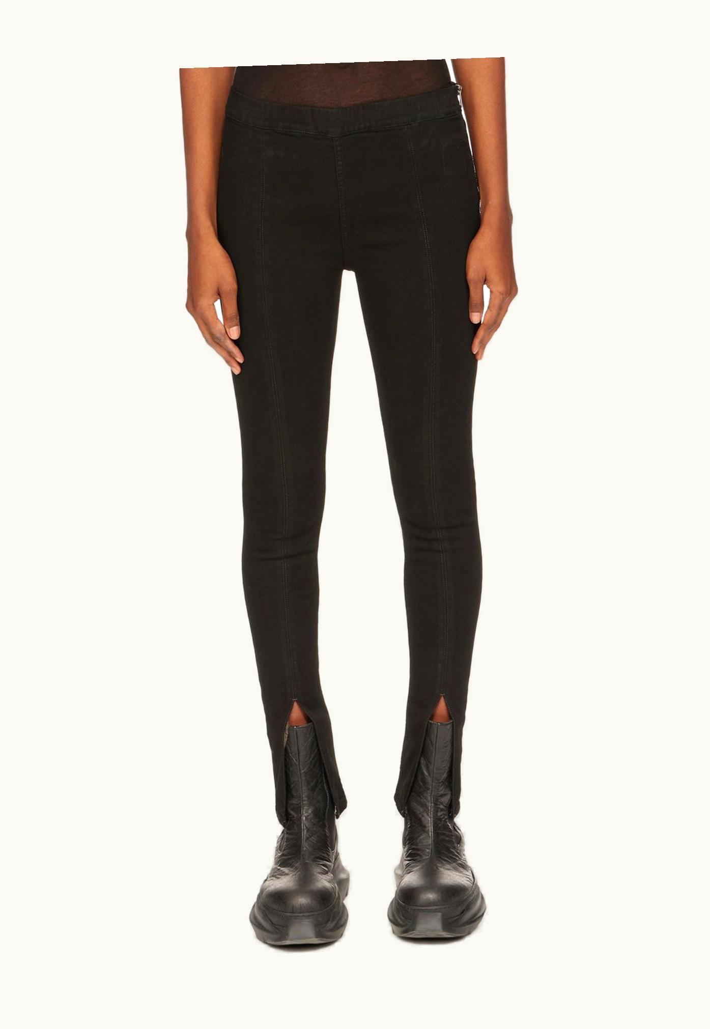 Rick Owens Rick Owens DRKSHDW FW23 Luxor Slit Front Legging In Blackety Black Stretch Denim