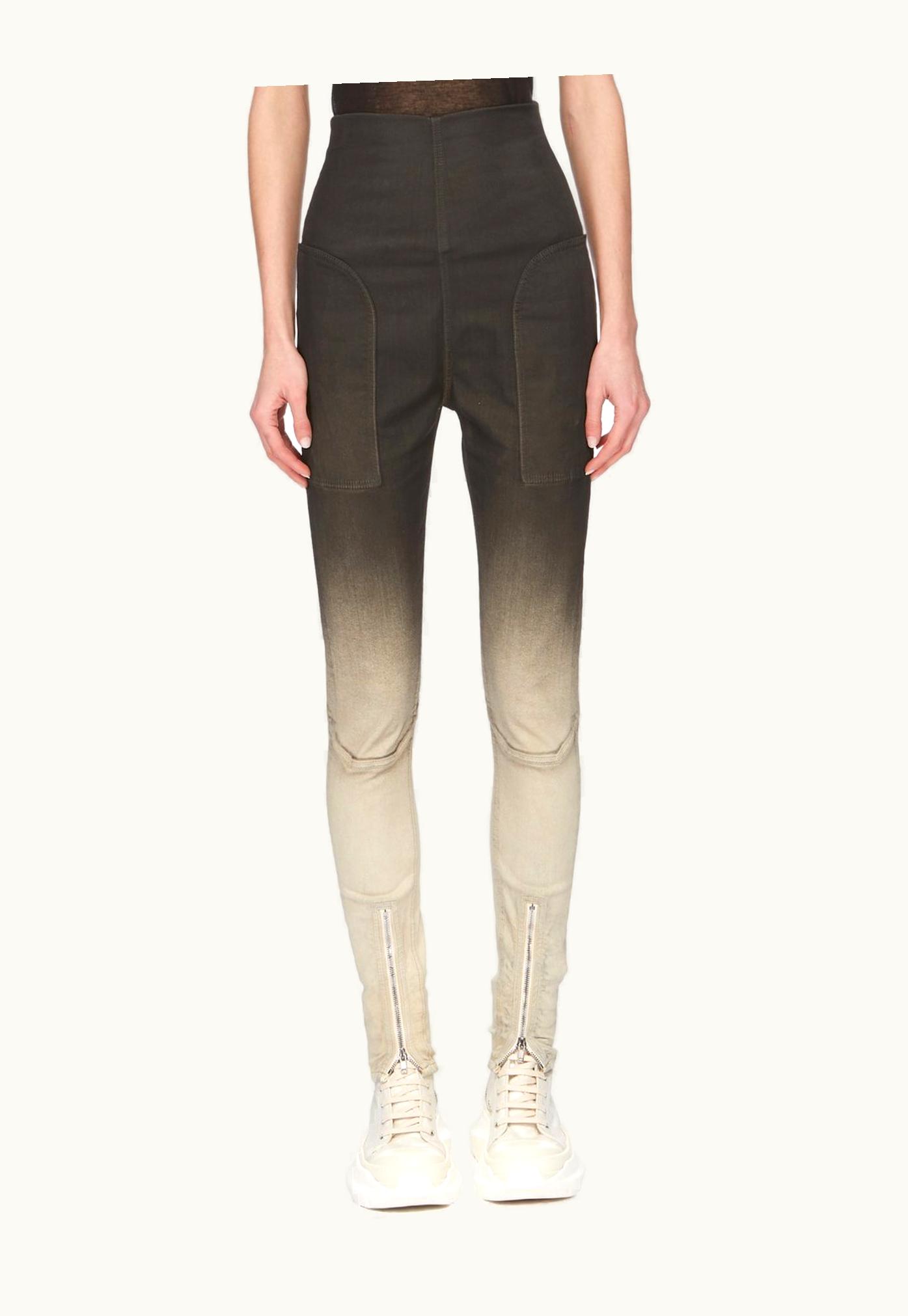 Rick Owens Rick Owens DRKSHDW FW23 Luxor Dirt Waist Leggings In Black Pearl Degrade Stretch Denim