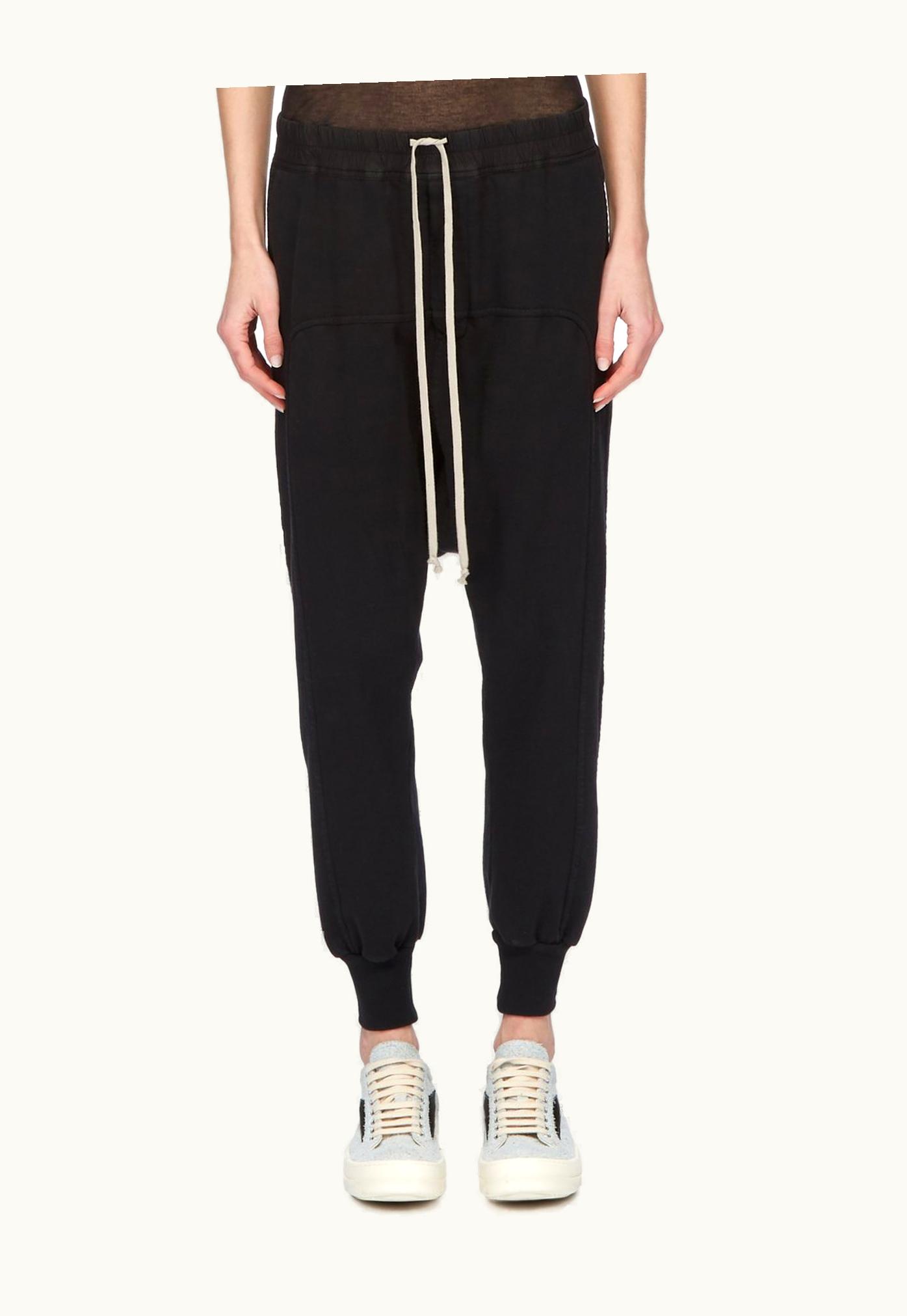 Rick Owens Rick Owens DRKSHDW FW23 Luxor Prisoner Drawstring Pants Black Heavy Cotton Jersey