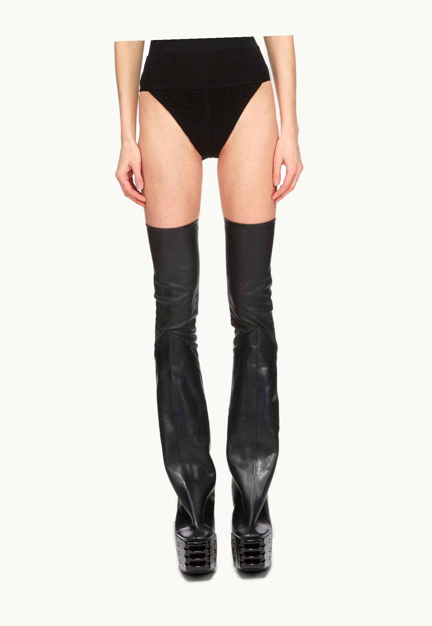 Rick Owens Rick Owens FW23 Luxor Runway Panties In Black Heavy Rib Recycled Cashmere