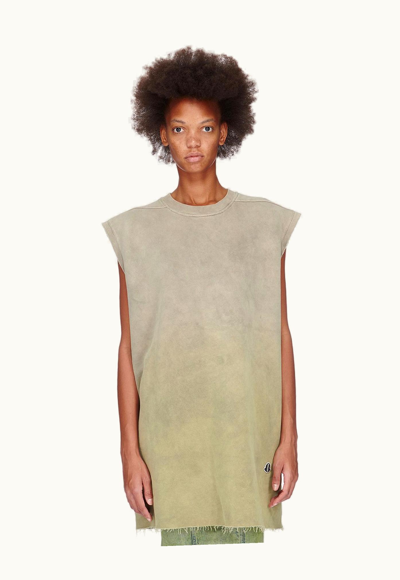 Rick Owens Moncler + Rick Owens FW23 Tarp T In Acid Degrade Technical Felpa Jersey