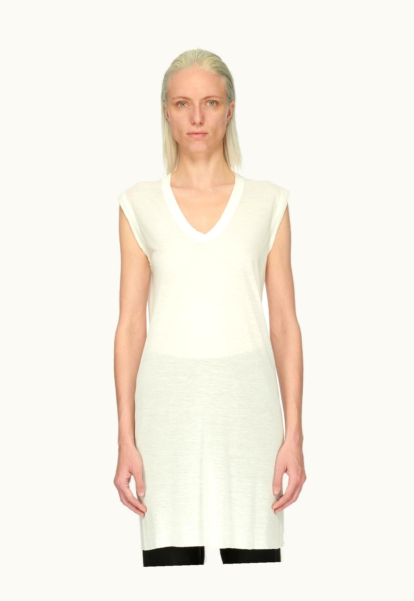 Rick Owens Rick Owens Forever Basic Sl T In Milk Viscose Silk Jersey