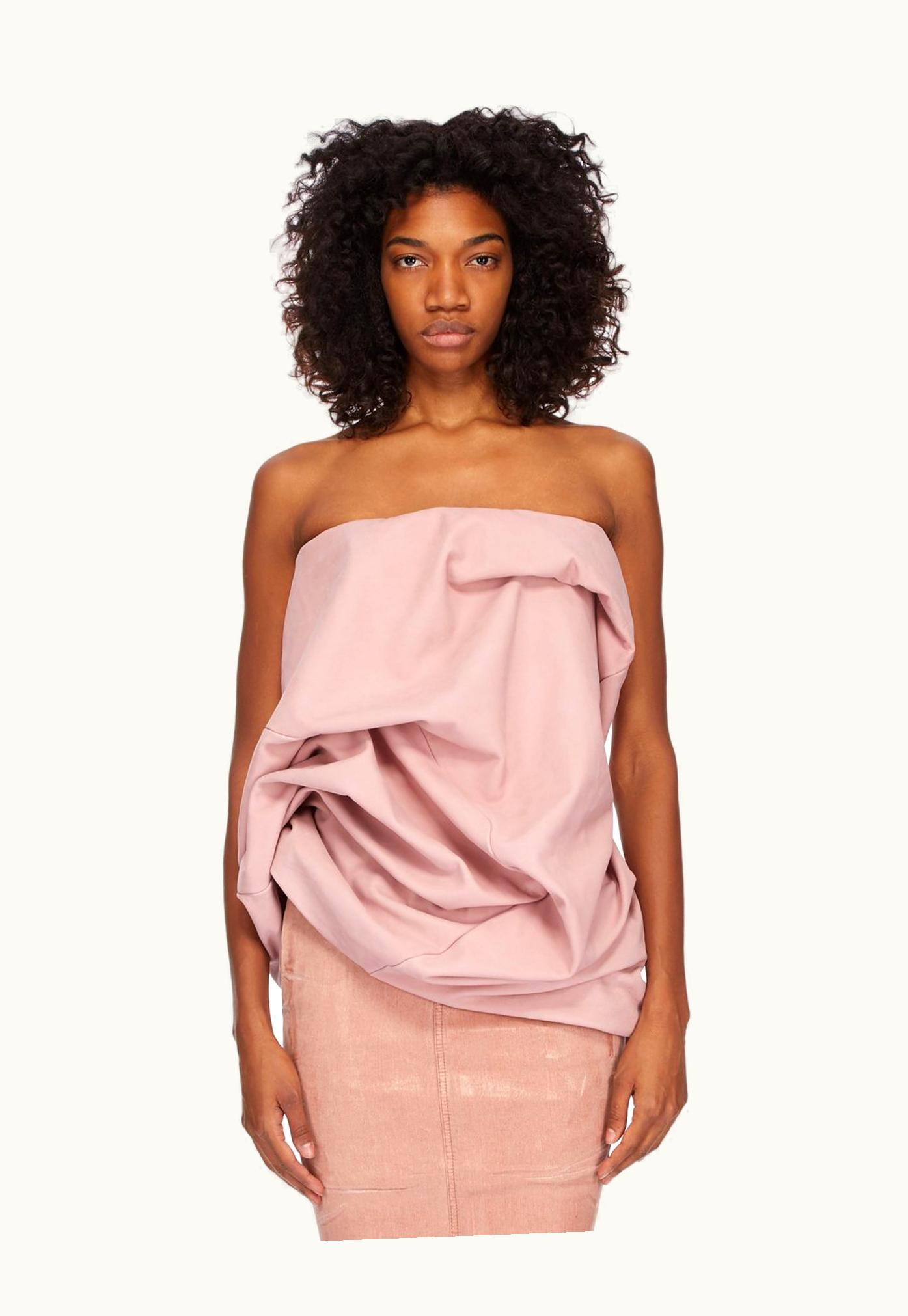 Rick Owens Rick Owens SS24 Lido Runway Hun Bustier In Dusty Pink Grainy Nubuck