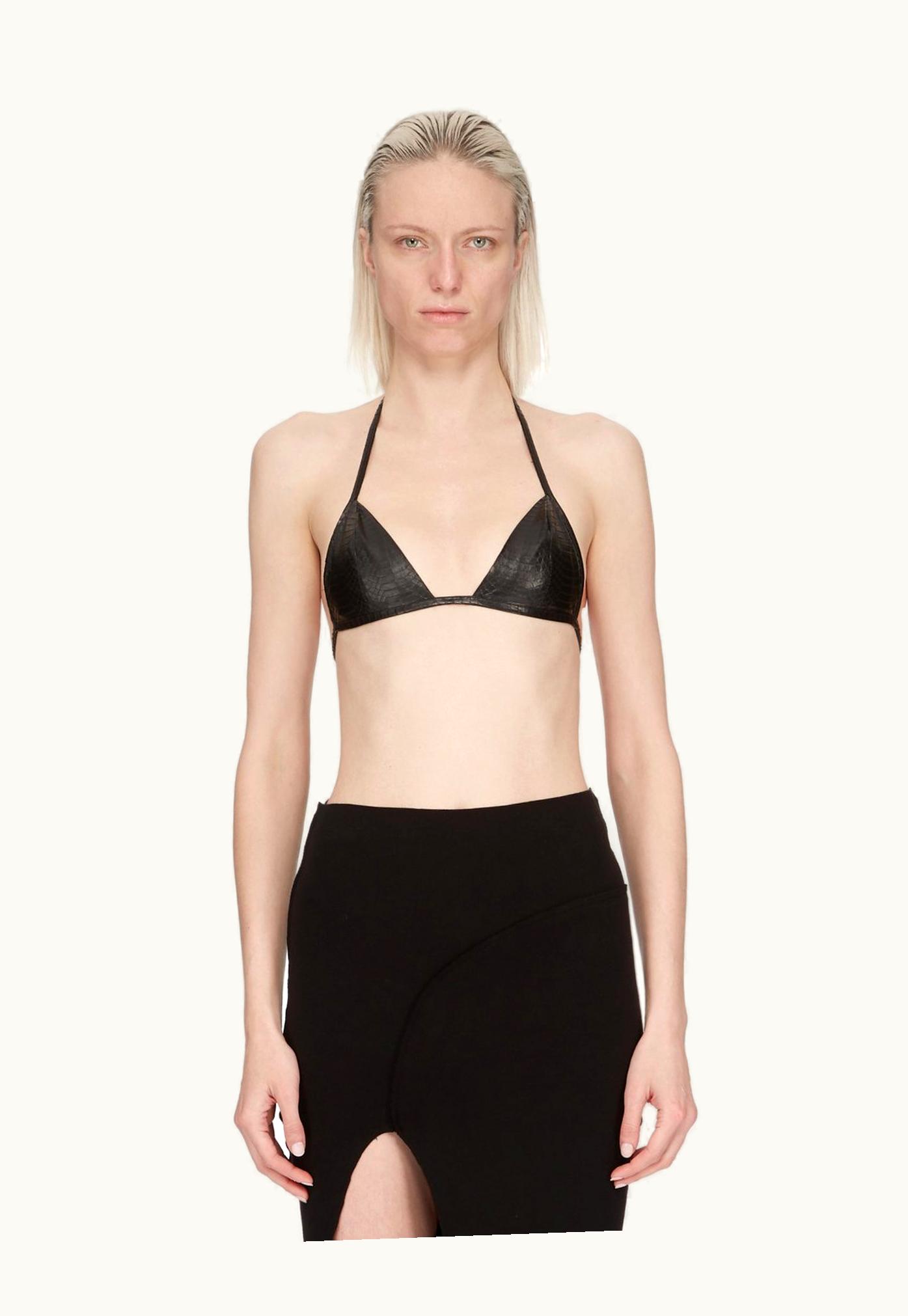 Rick Owens Rick Owens SS24 Lido Bra In Black Radiated Ratsnake