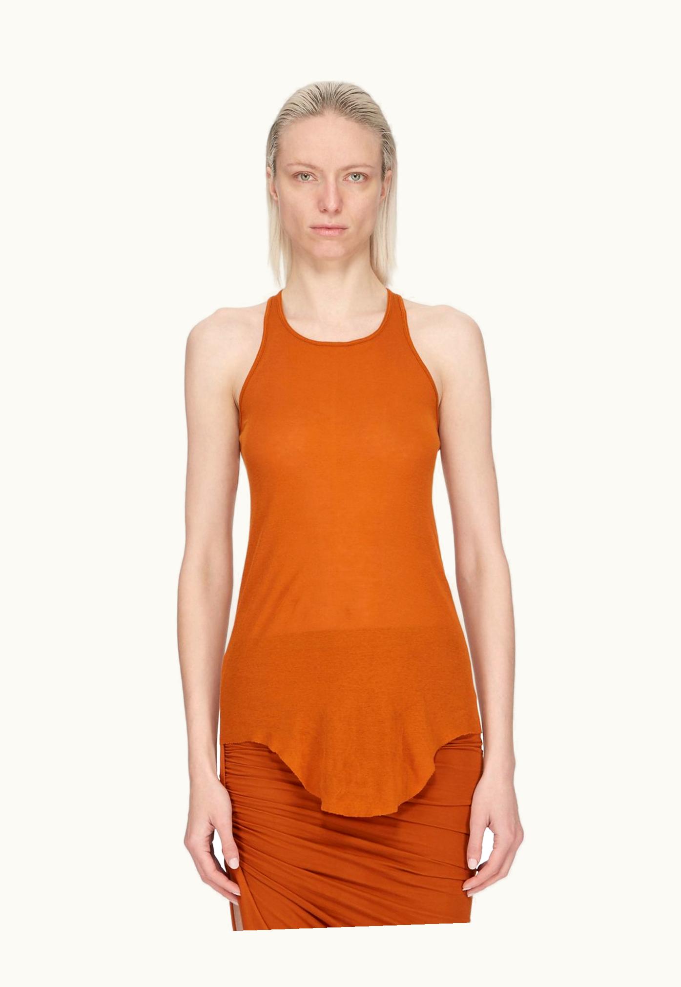 Rick Owens Rick Owens SS24 Lido Basic Rib Tank In Clay Mini Rib Jersey