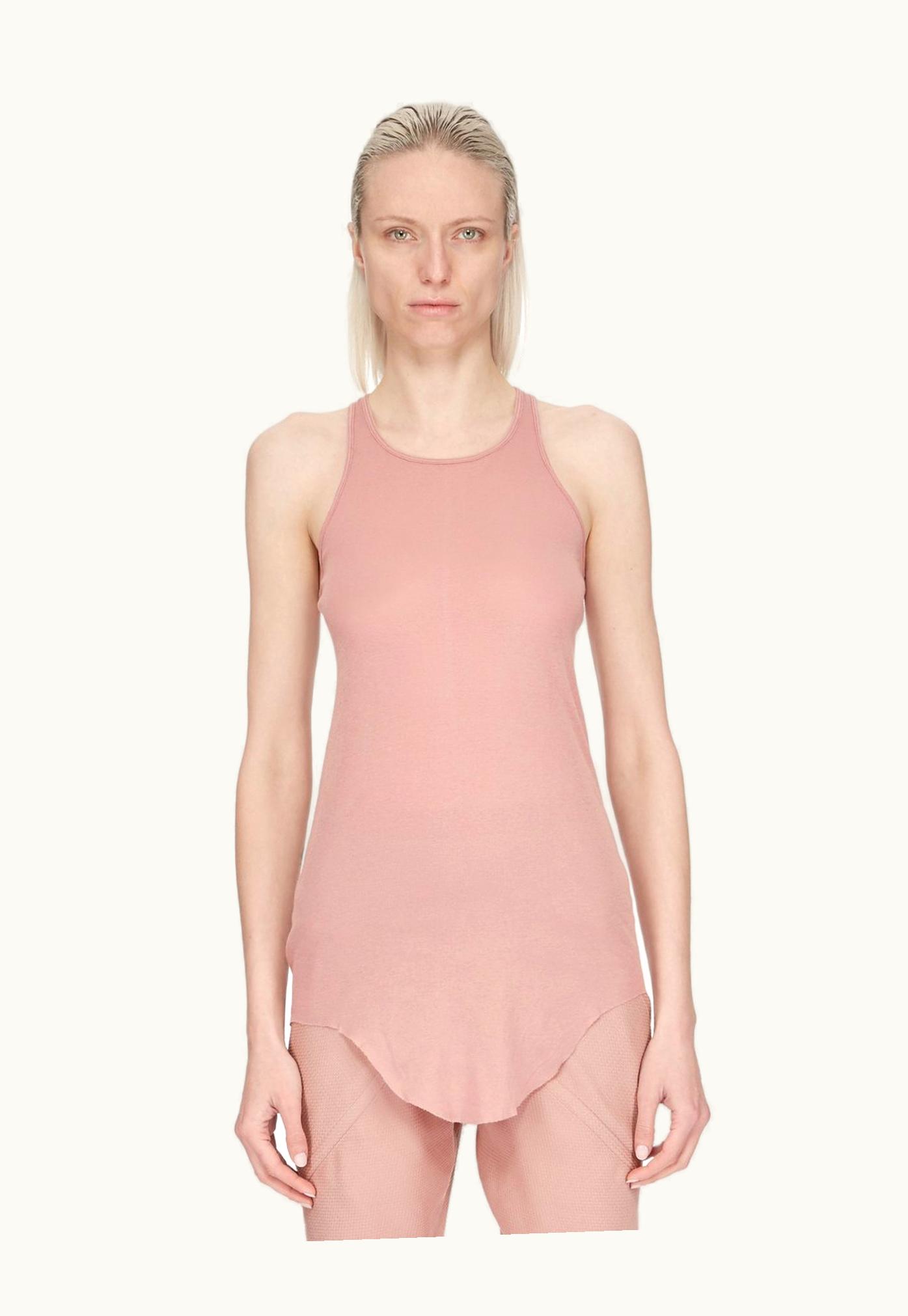 Rick Owens Rick Owens SS24 Lido Basic Rib Tank In Dusty Pink Mini Rib Jersey